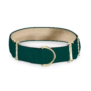 Hunter Green Velvet Dog Collar