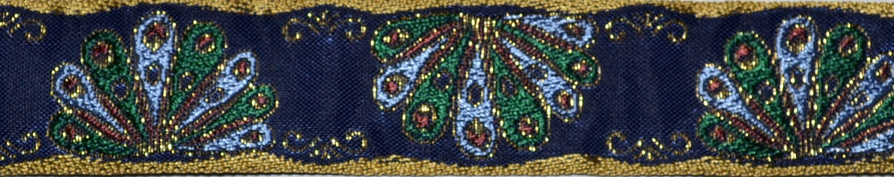 Oriental Fans Navy 1" Dog Collar