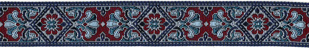 Tiffany Garnet and Teal 1" Dog Collar