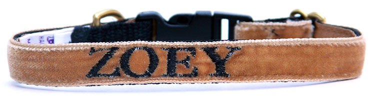 Camel Velvet Dog Collar