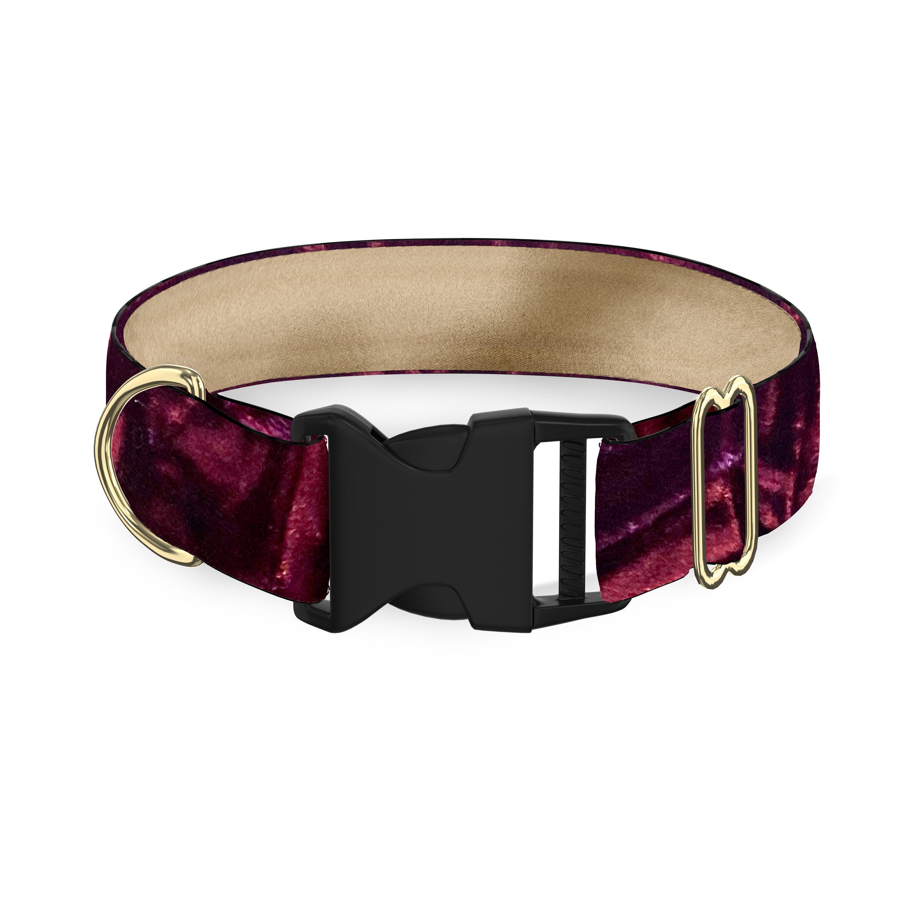 Cranberry Crushed Velvet Dog Collar