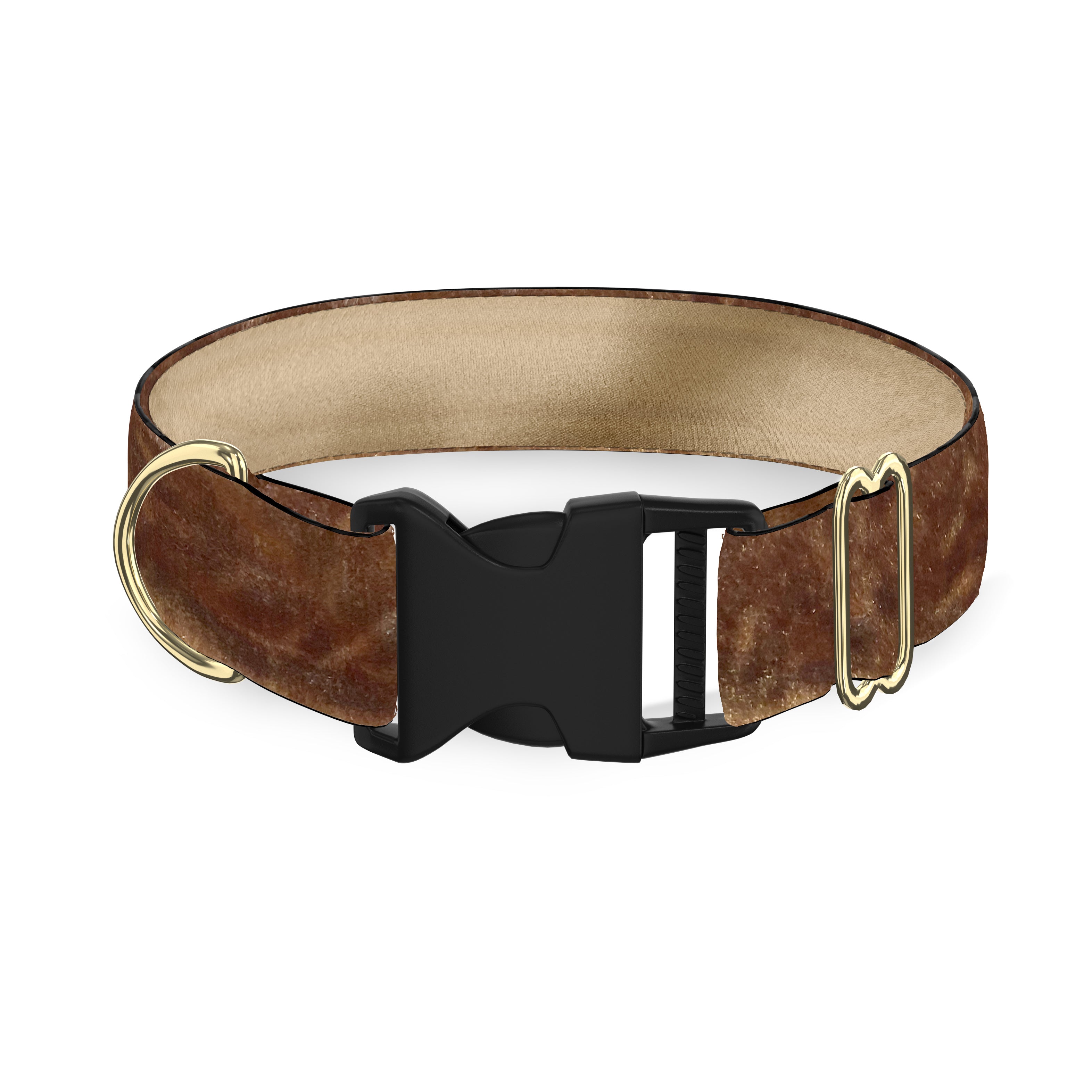 Camel Crushed Velvet Dog Collar