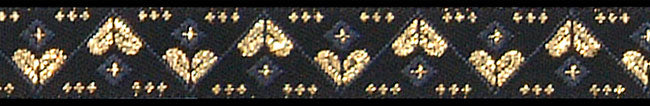 Hearts Hex Black and Gold 5/8' Dog Collar