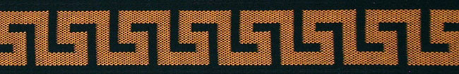 Greek Key Non Metallic Bronze on Black 3/4" Dog Collar