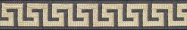 Greek Key Gold on Grey 3/4"Dog Collar