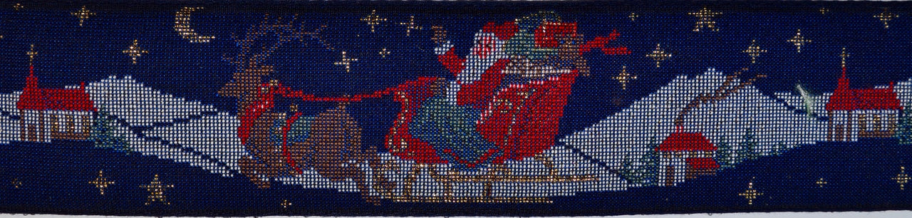 Sleigh Ride Navy 2" Dog Collar