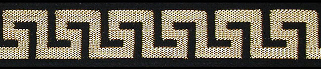 Greek Key Gold on Black 3/4" Dog Collar
