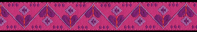 Hearts Hex Pink 5/8' Dog Collar