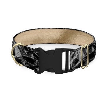 Slate Crushed Velvet Dog Collar