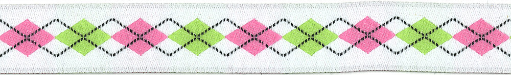 Argyle Pink 1" Dog Collar