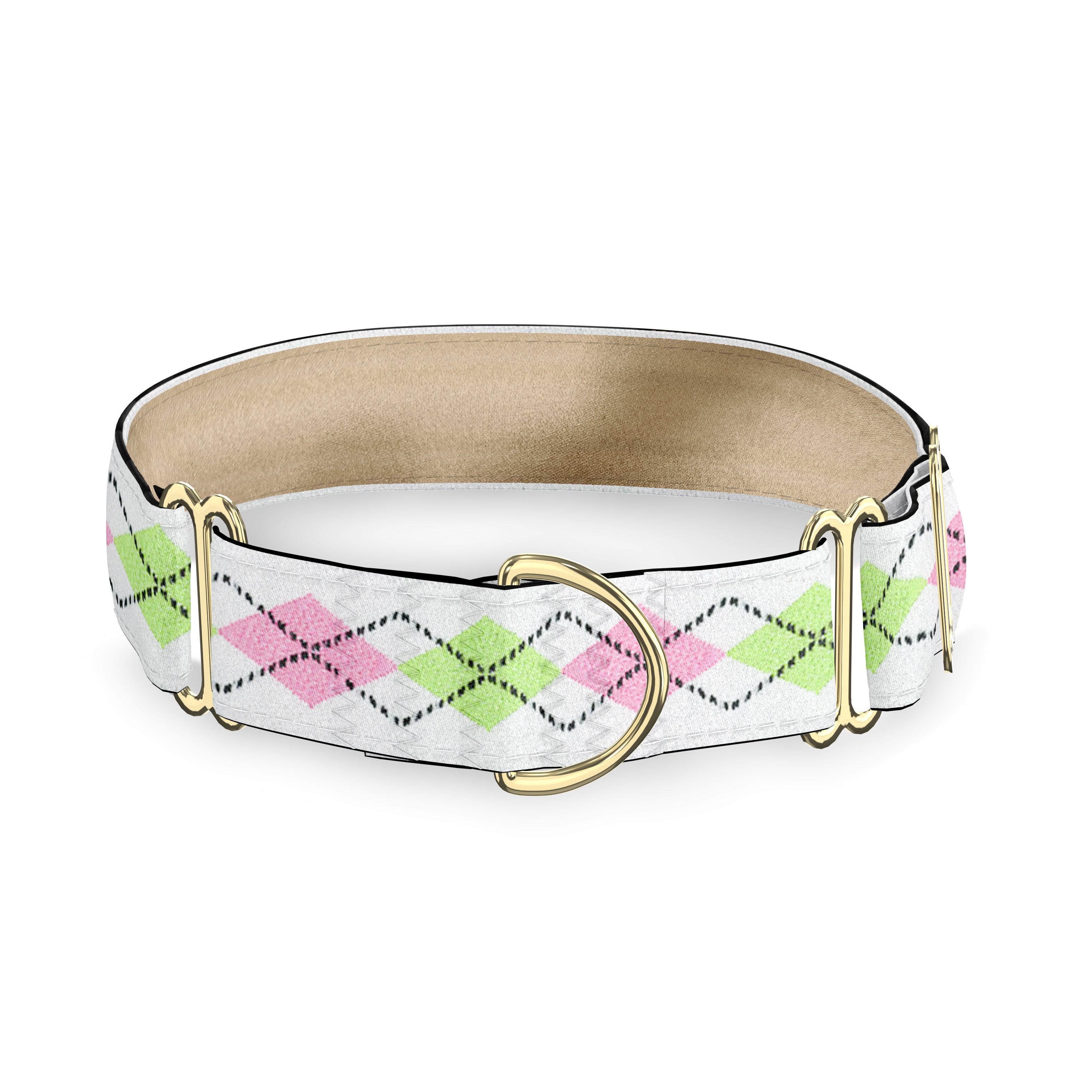 Argyle Pink 1" Dog Collar