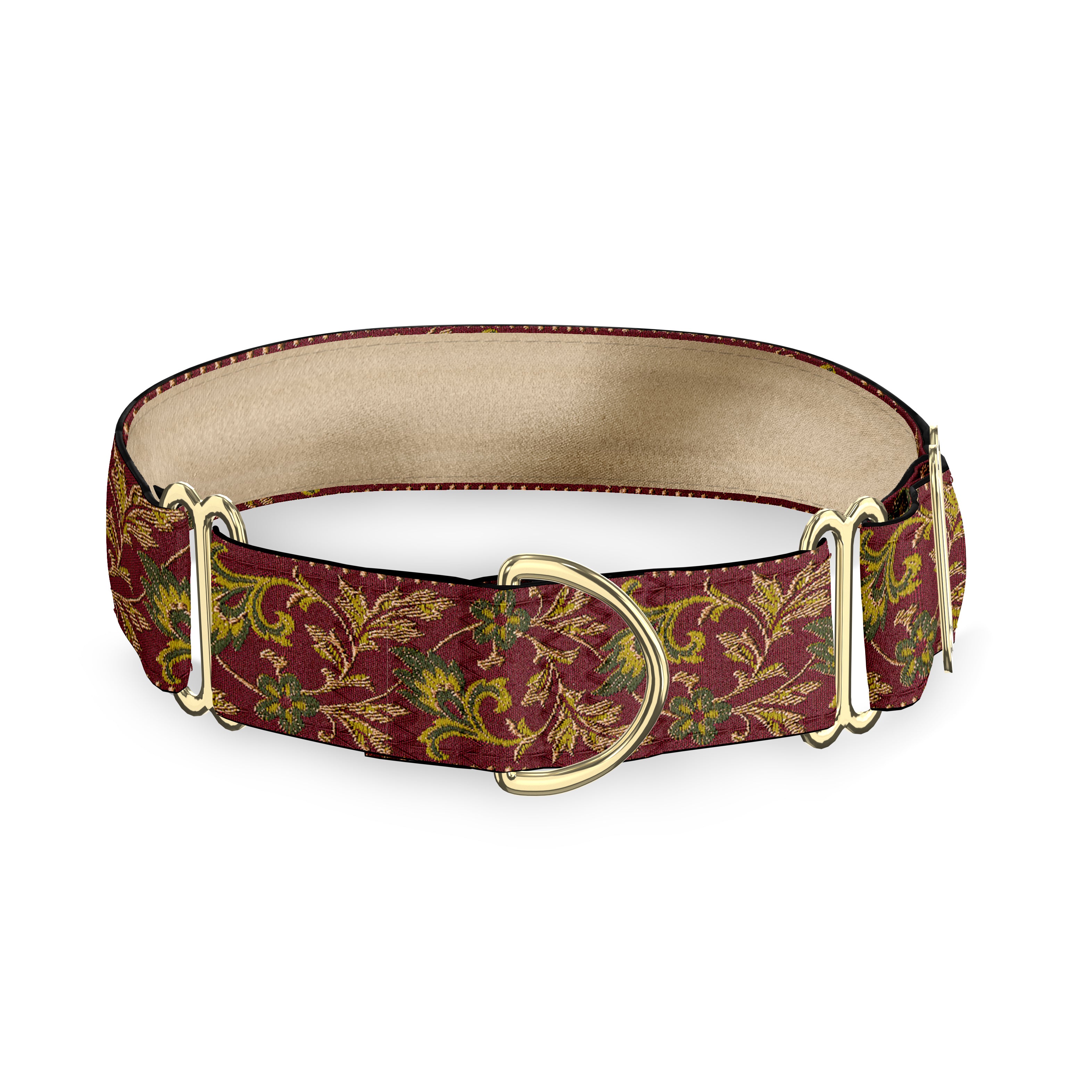 Botticelli Garnet and Sage 1.5" Dog Collar