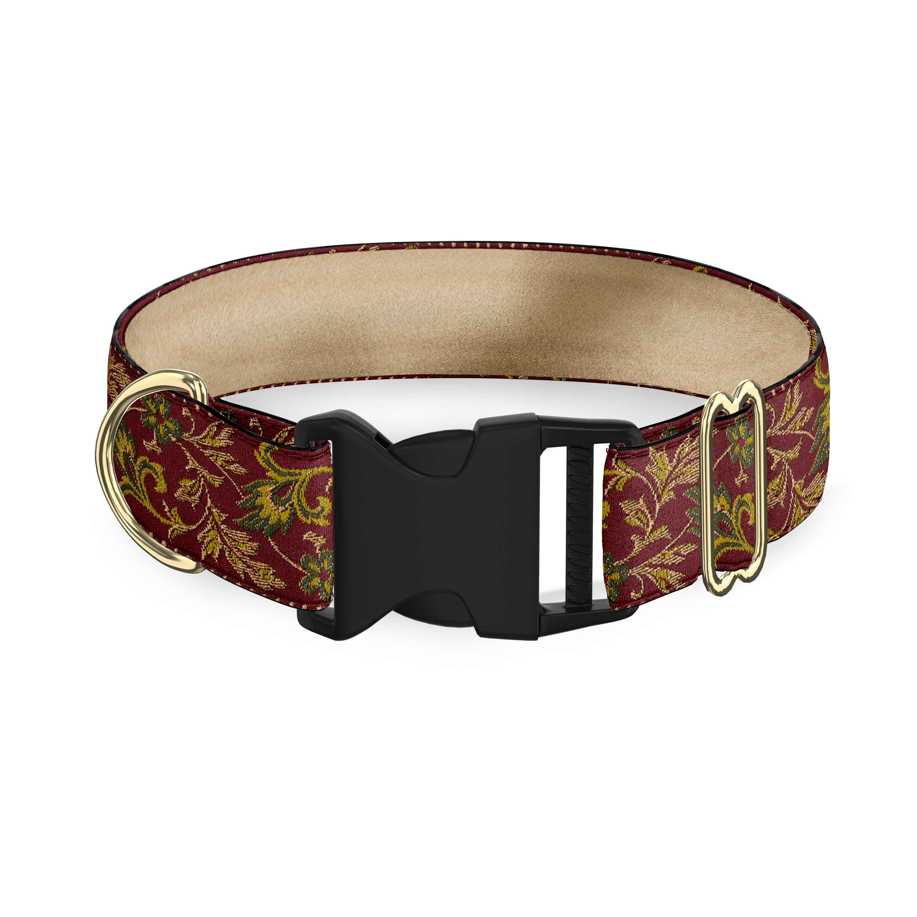 Botticelli Garnet and Sage 1.5" Dog Collar