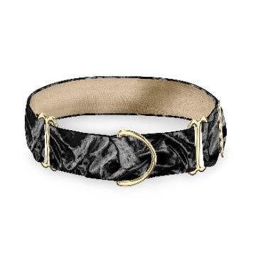 Slate Crushed Velvet Dog Collar