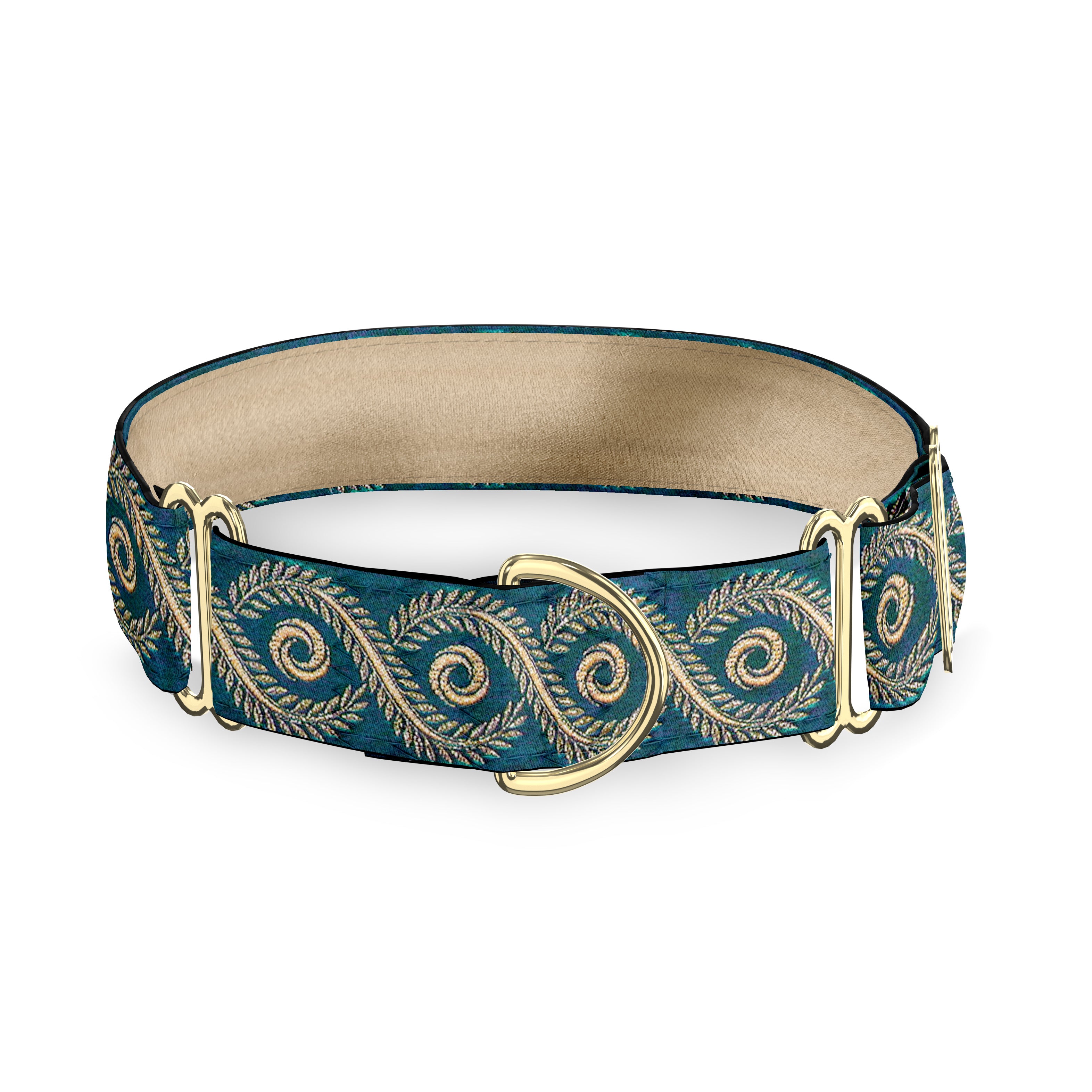 Cassar Gold with Green 2 inch Masterpiece Dog Collar