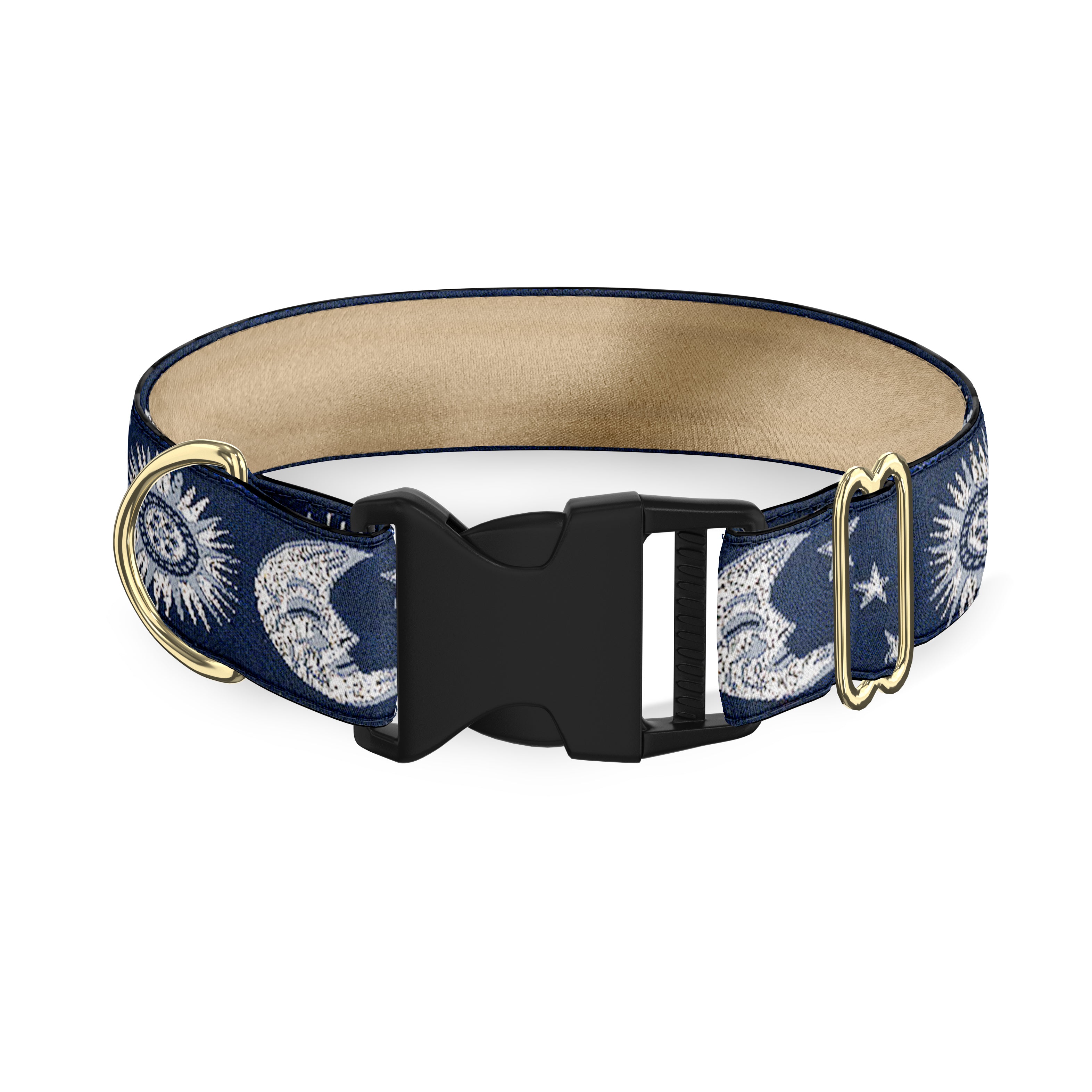 Celestial Navy and Silver 1" Dog Collar