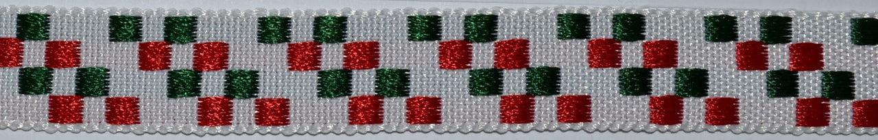 Christmas Checkerboard 1.5" Dog Collar