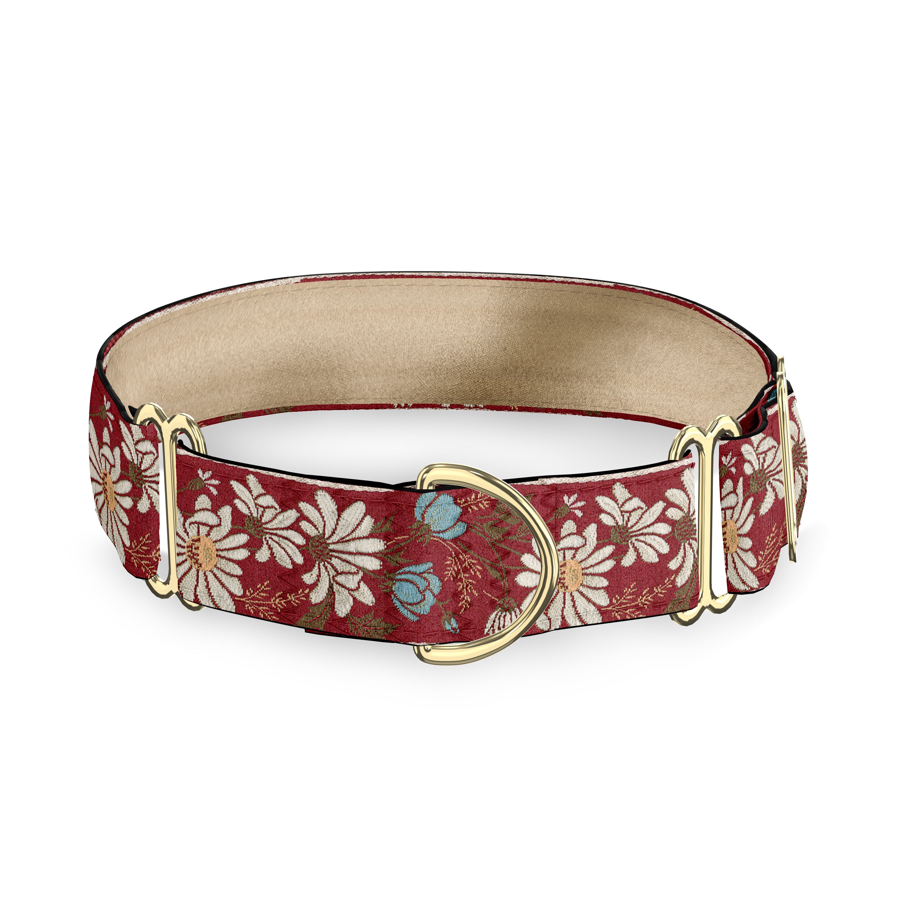 Daisy Garland Garnet 2 Inch Masterpiece Dog Collar