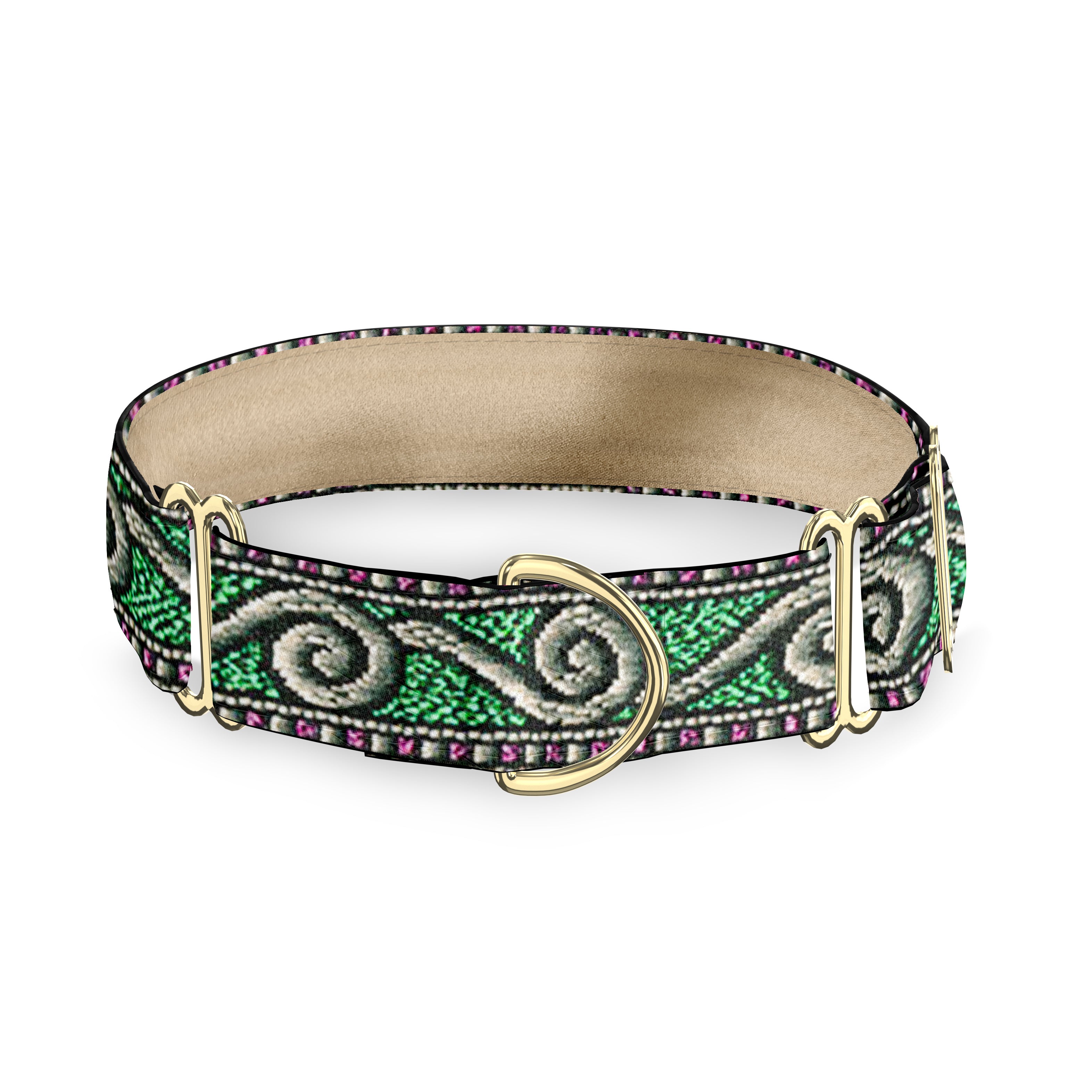 Dali Green and Silver 3/4" Dog Collar