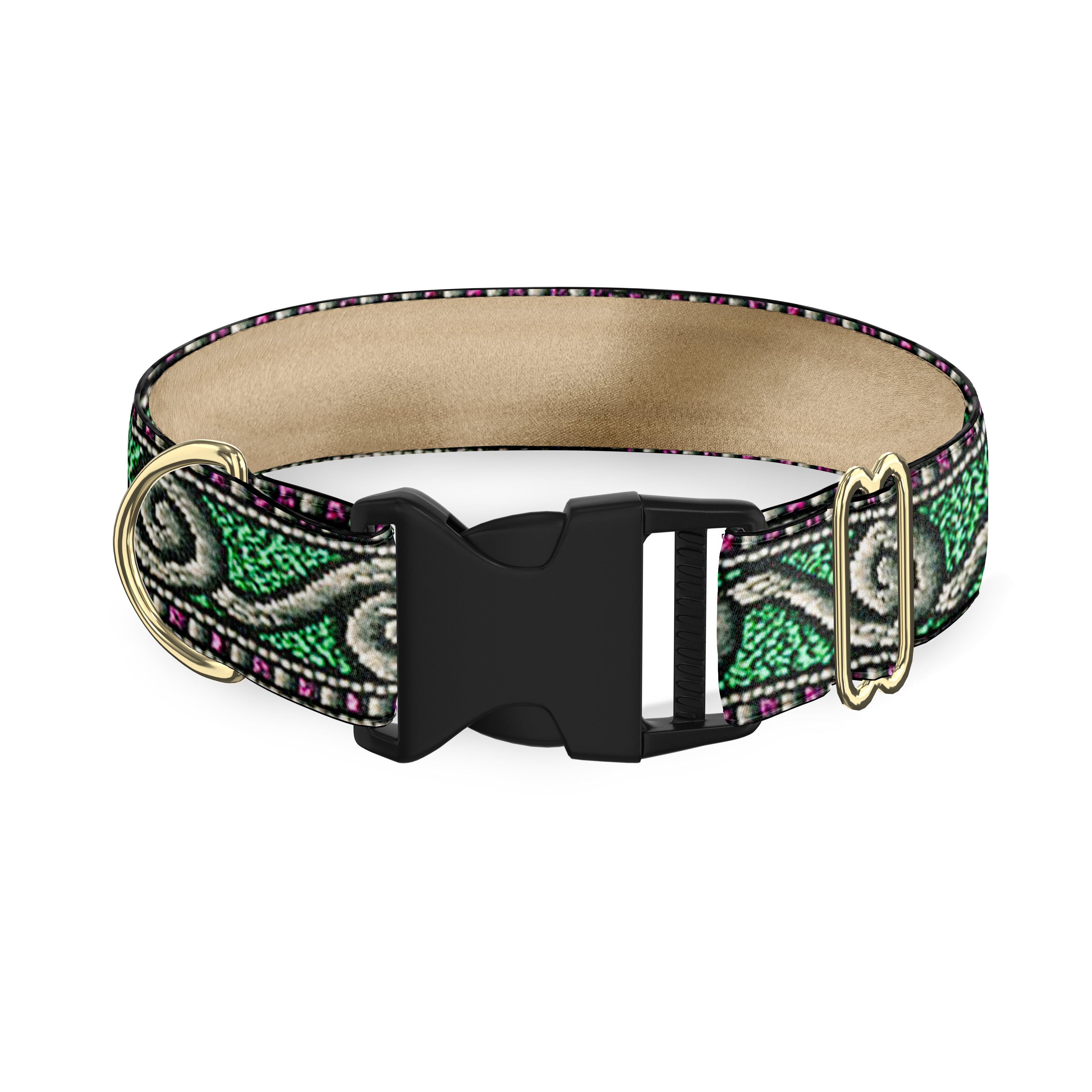 Dali Green and Silver 3/4" Dog Collar