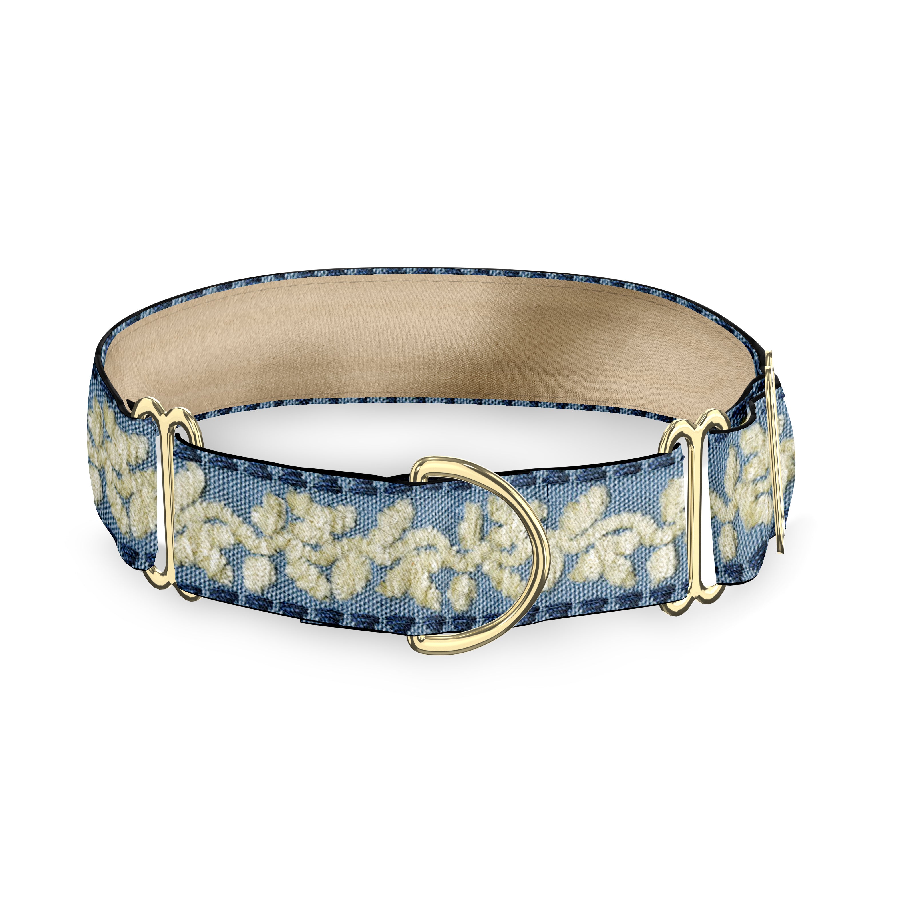 Edwardian Blue 3/4" Dog Collar