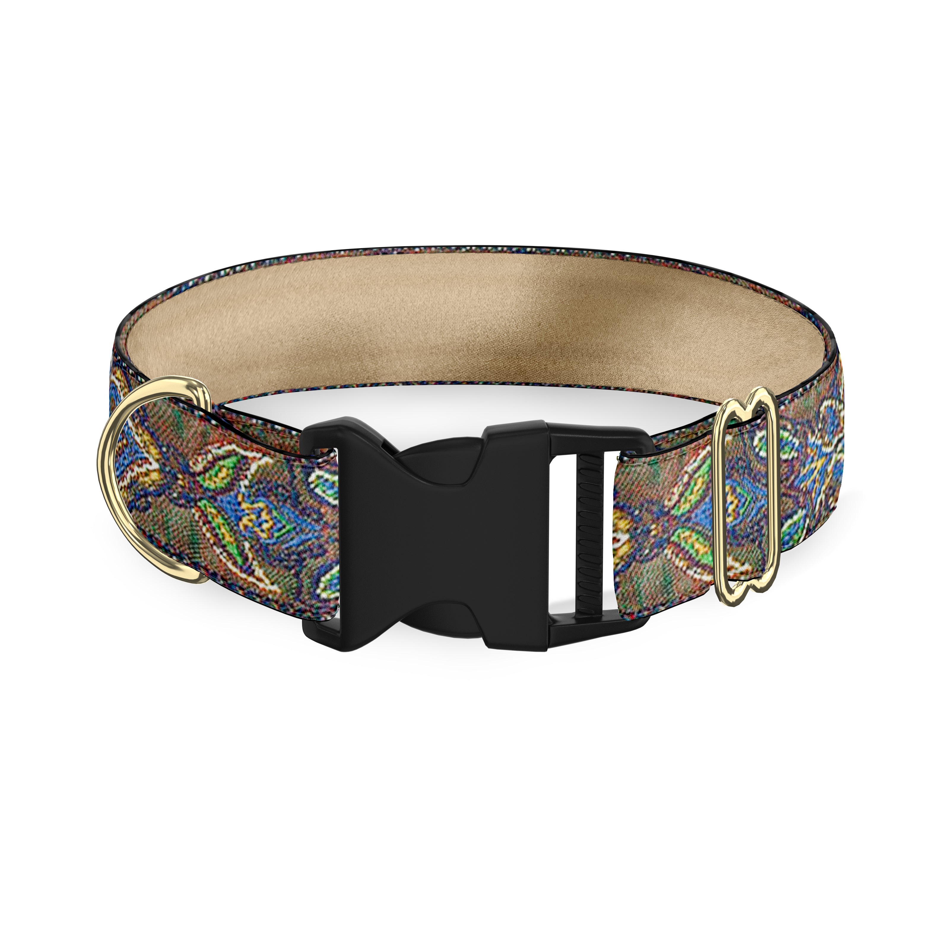 Fiores Iridescent Navy 1.5" Dog Collar