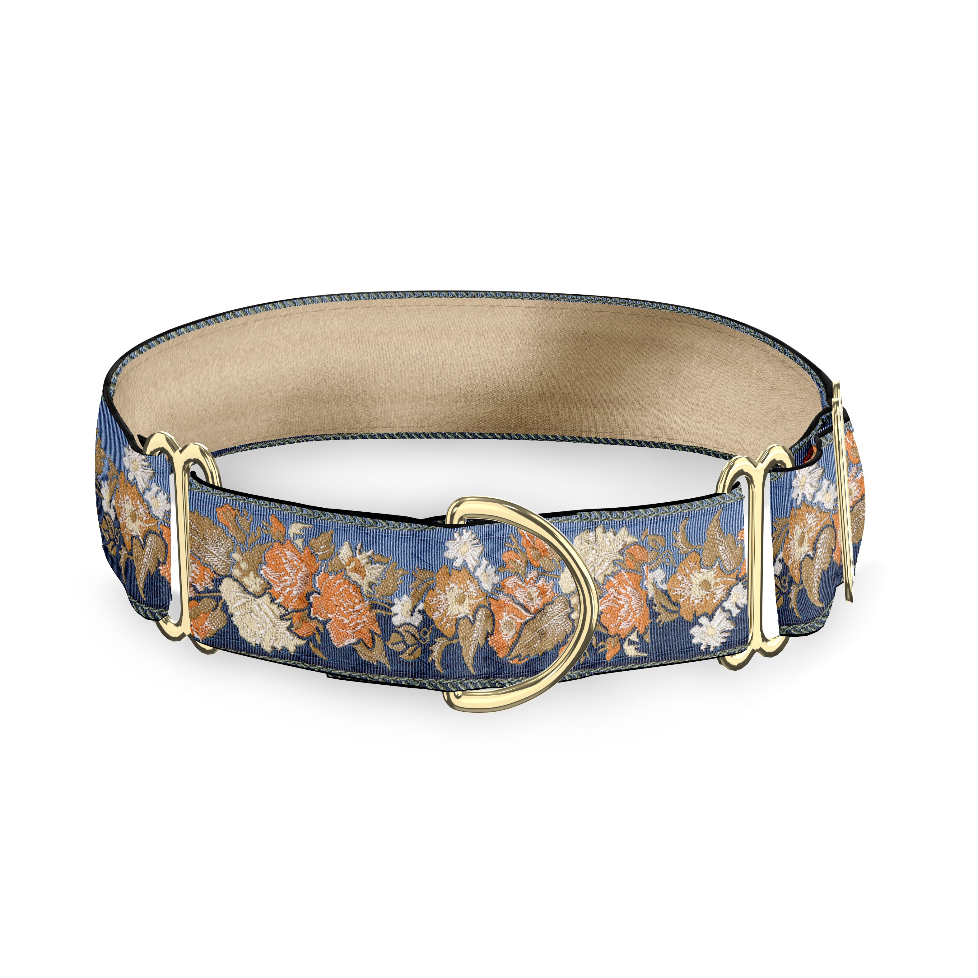 Flora Blue 2 Inch Masterpiece Dog Collar