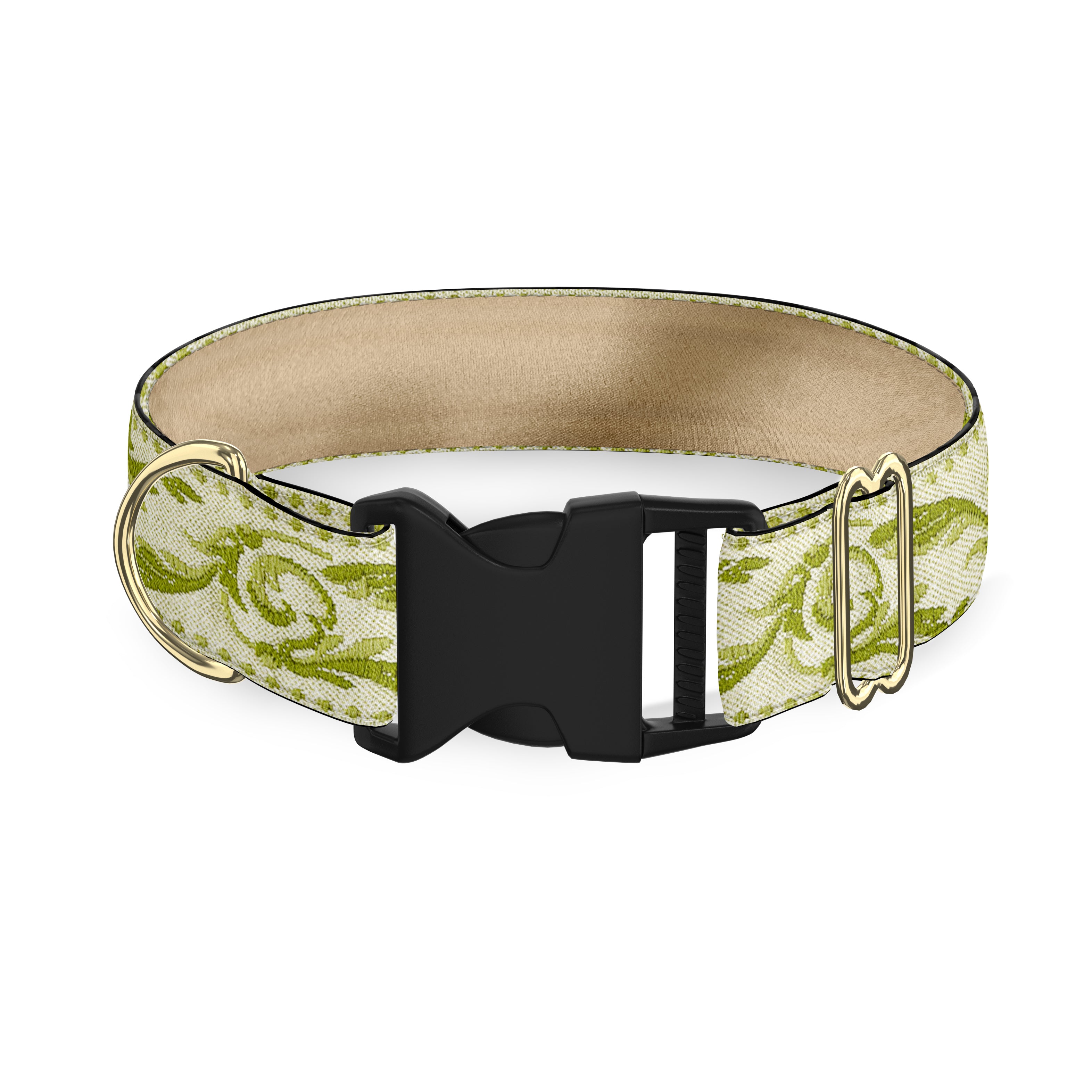 Ganador Ecru and Sage 1.5" Masterpiece Dog Collar