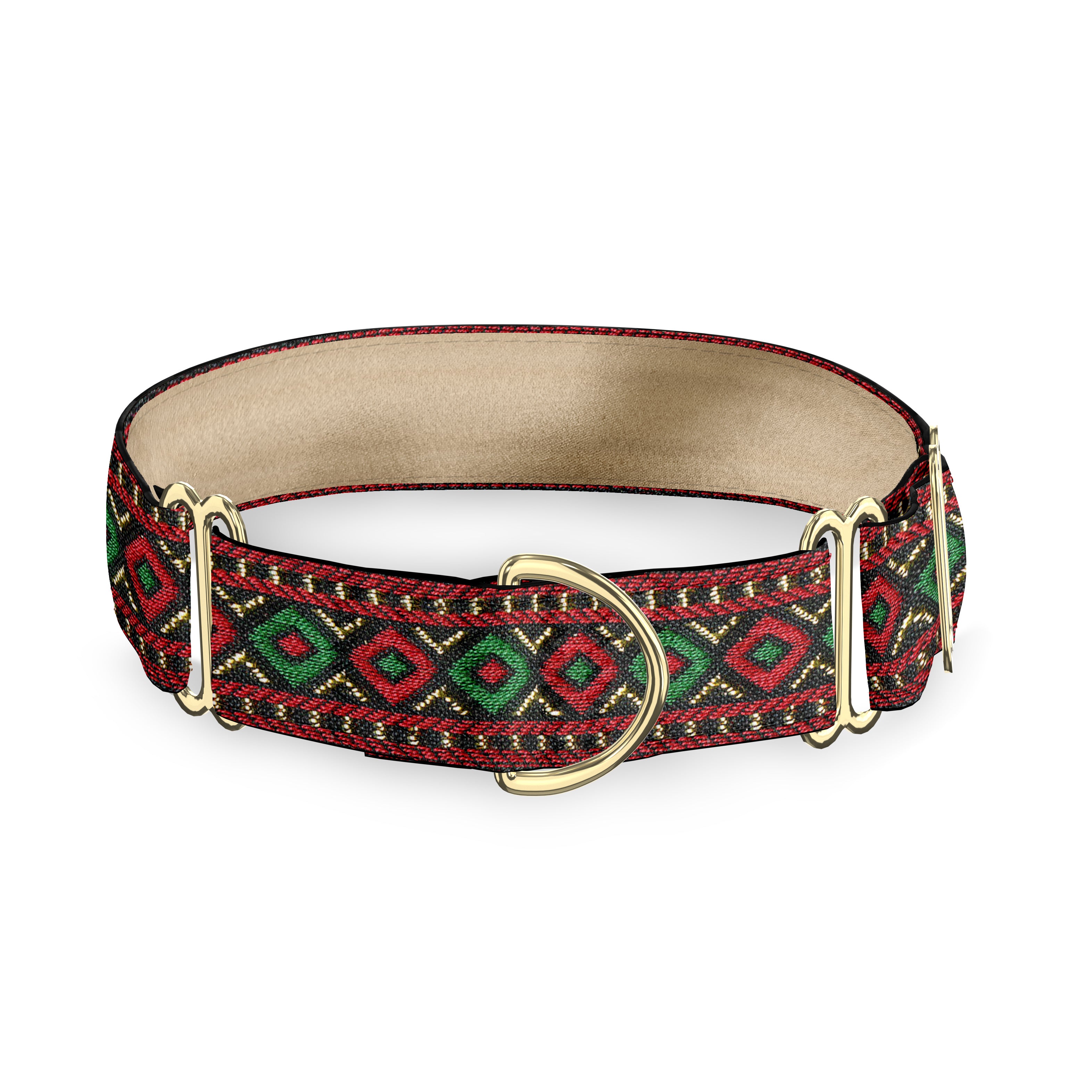 Geometric Christmas 1 Inch Dog Collar