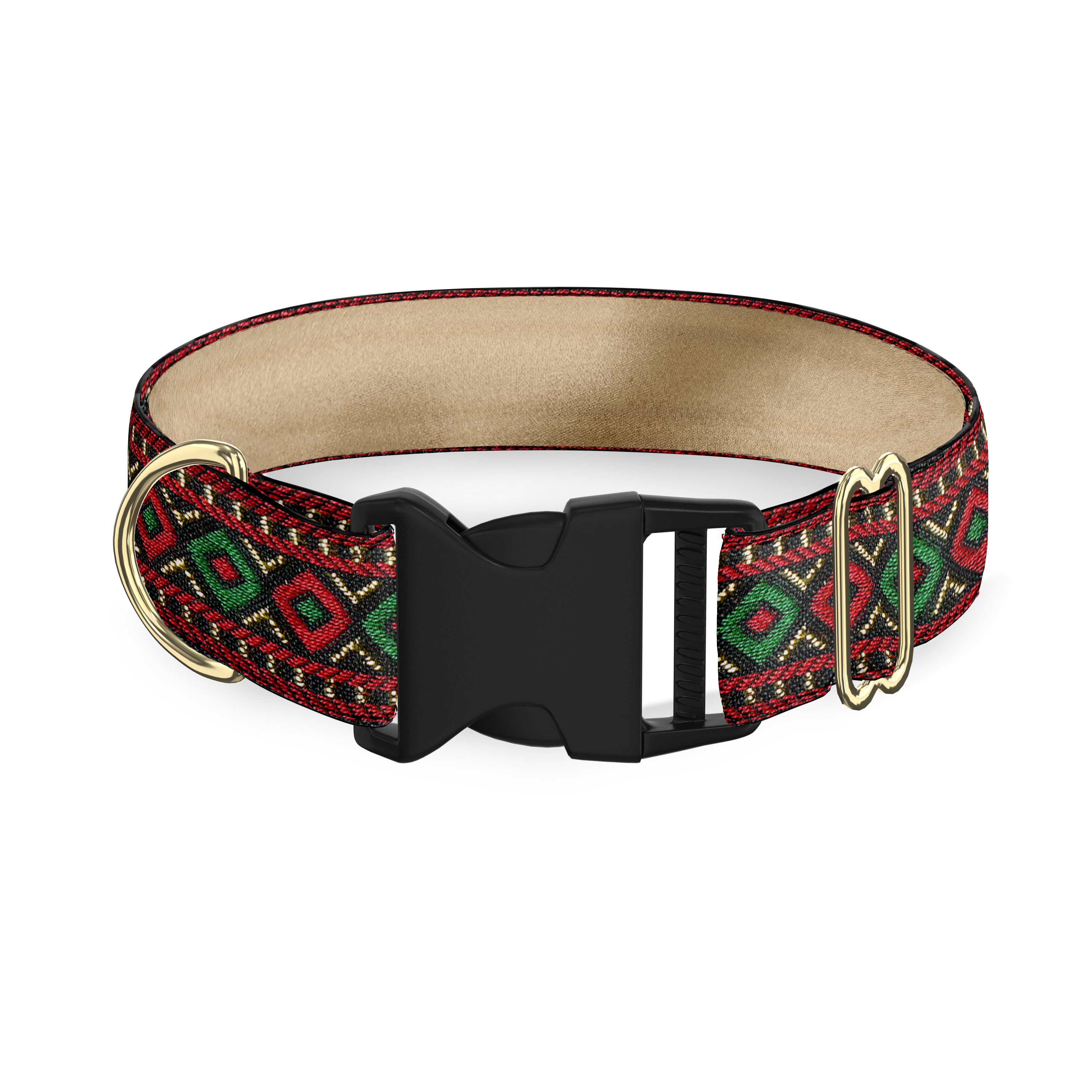 Geometric Christmas 1 Inch Dog Collar