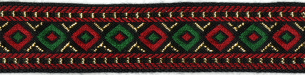 Geometric Christmas 1 Inch Dog Collar