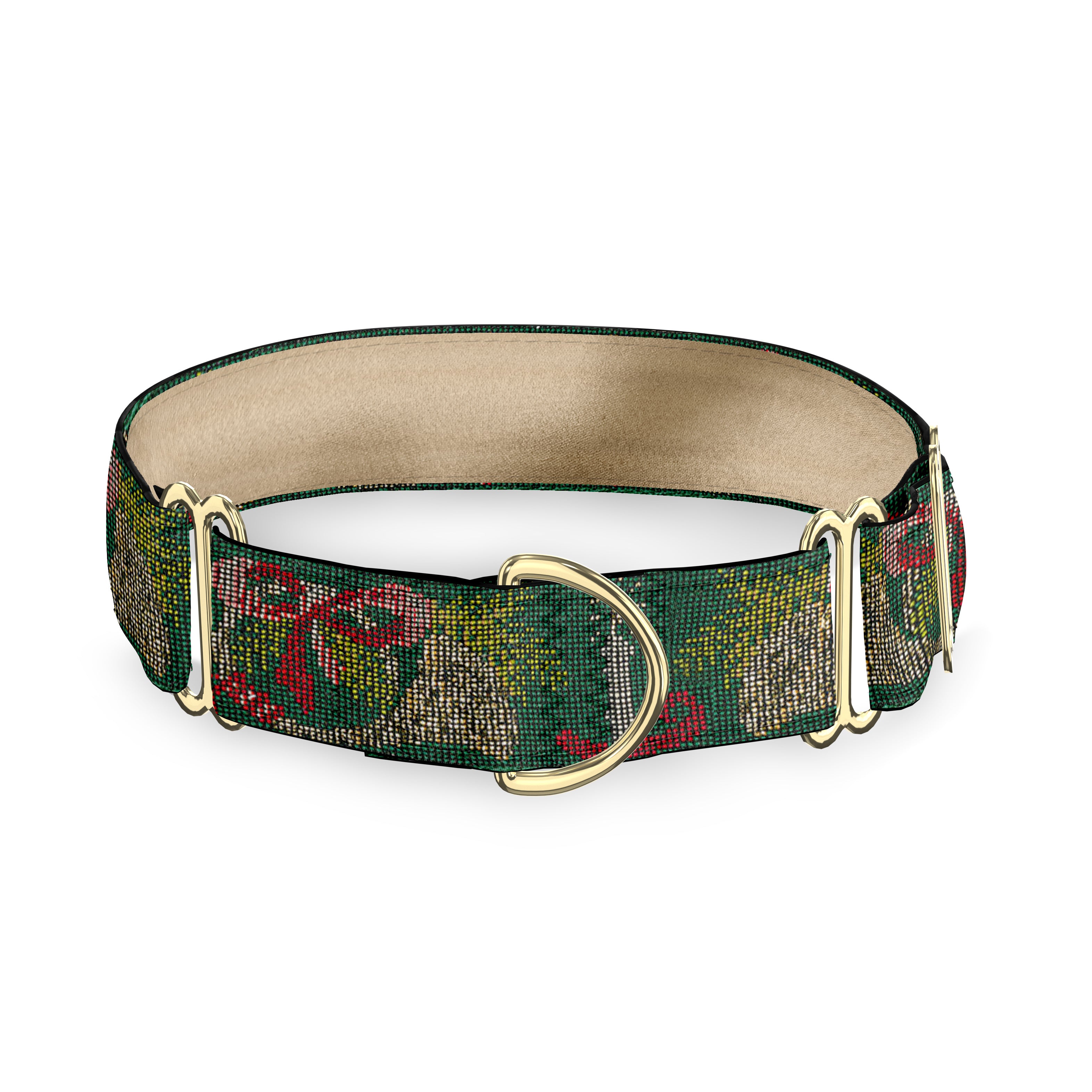 Golden Horns Hunter Green 1 Inch Dog Collar