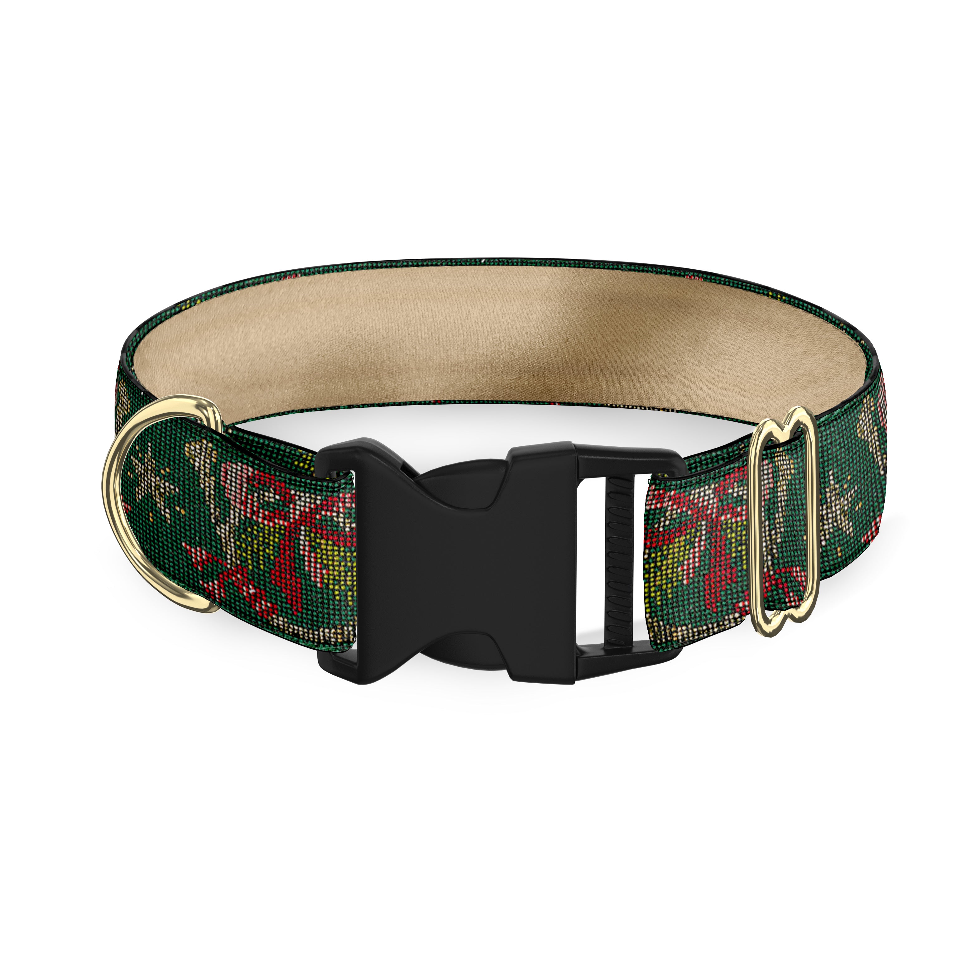 Golden Horns Hunter Green 1 Inch Dog Collar