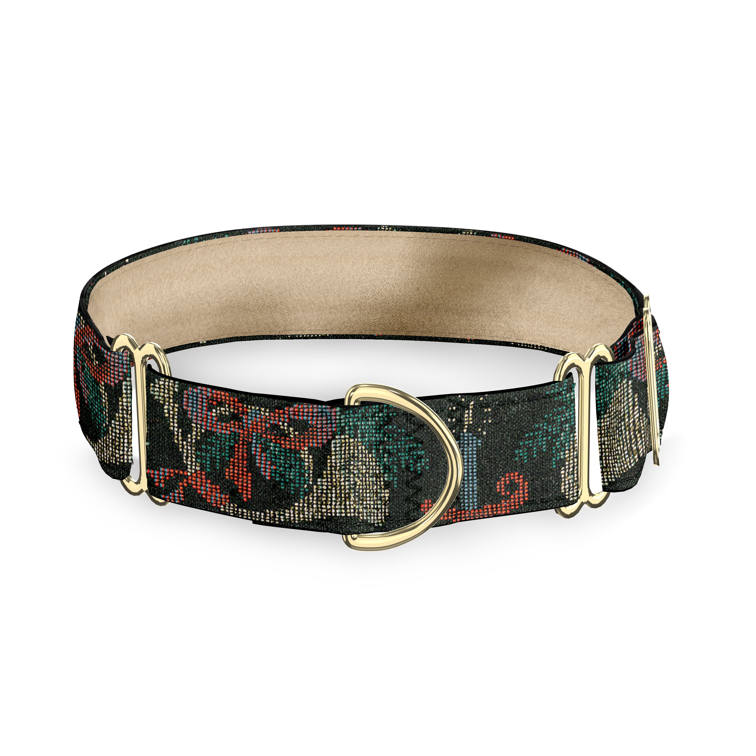 Golden Horns Black Dog Collar