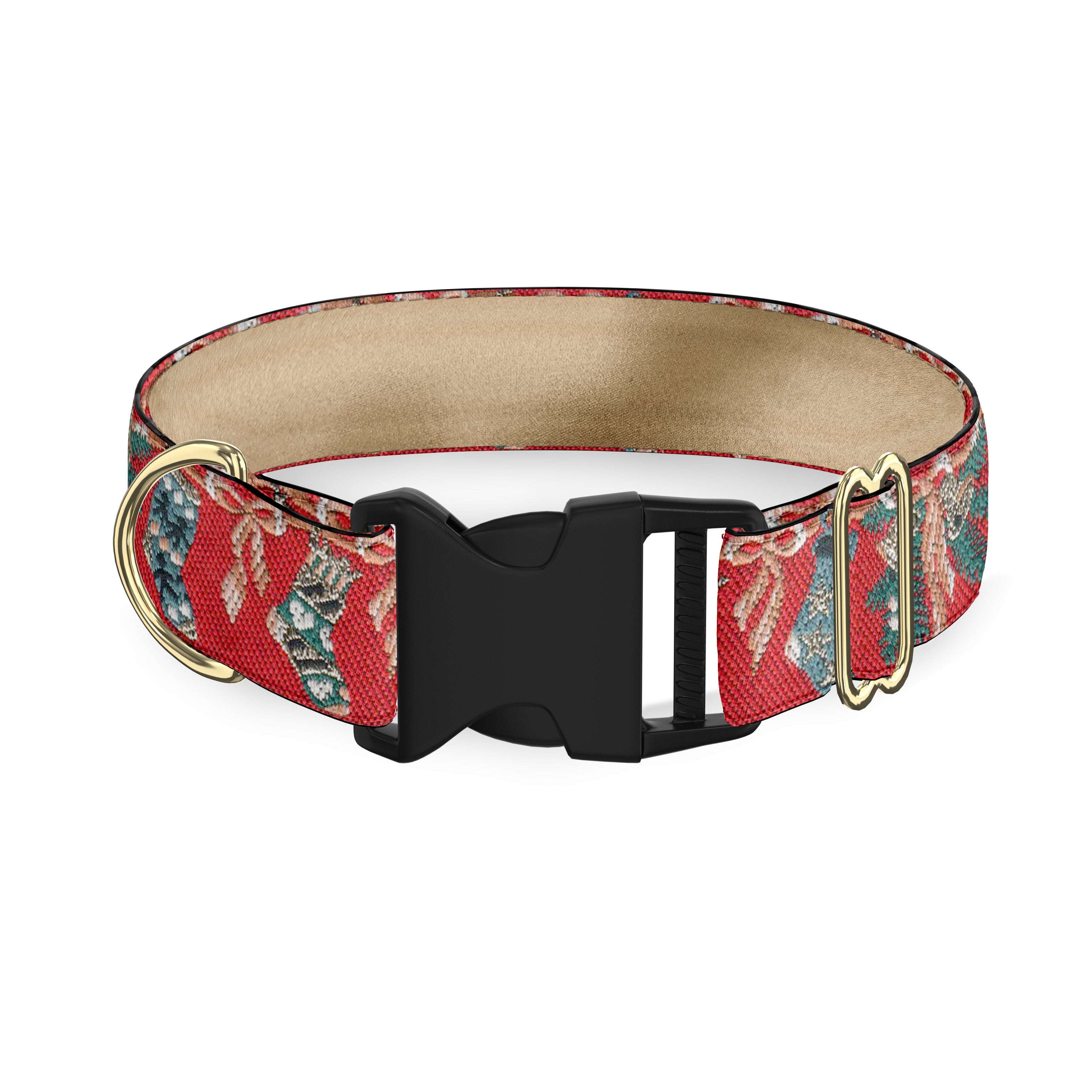 Holiday Stockings Garnet 1.5" Dog Collar