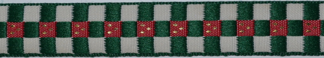 Holiday Checkers Hunter 3/4" Dog Collar