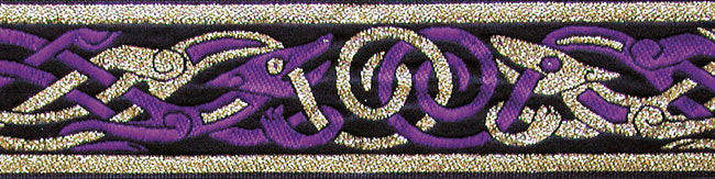 Kells Hounds Purple and Gold 2 Inch Masterpiece Dog Collar