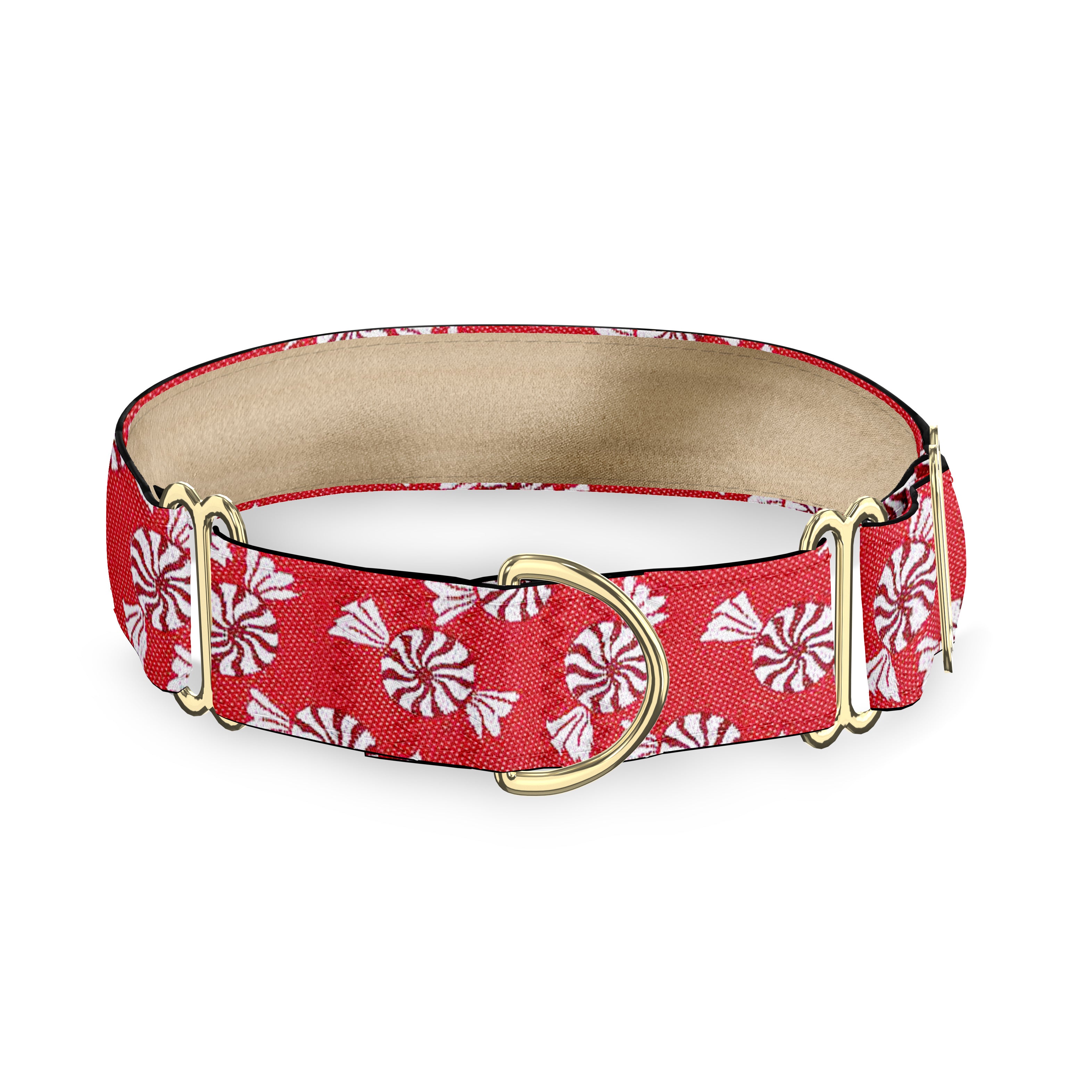 Merry Mint Red 1 Inch Dog Collar