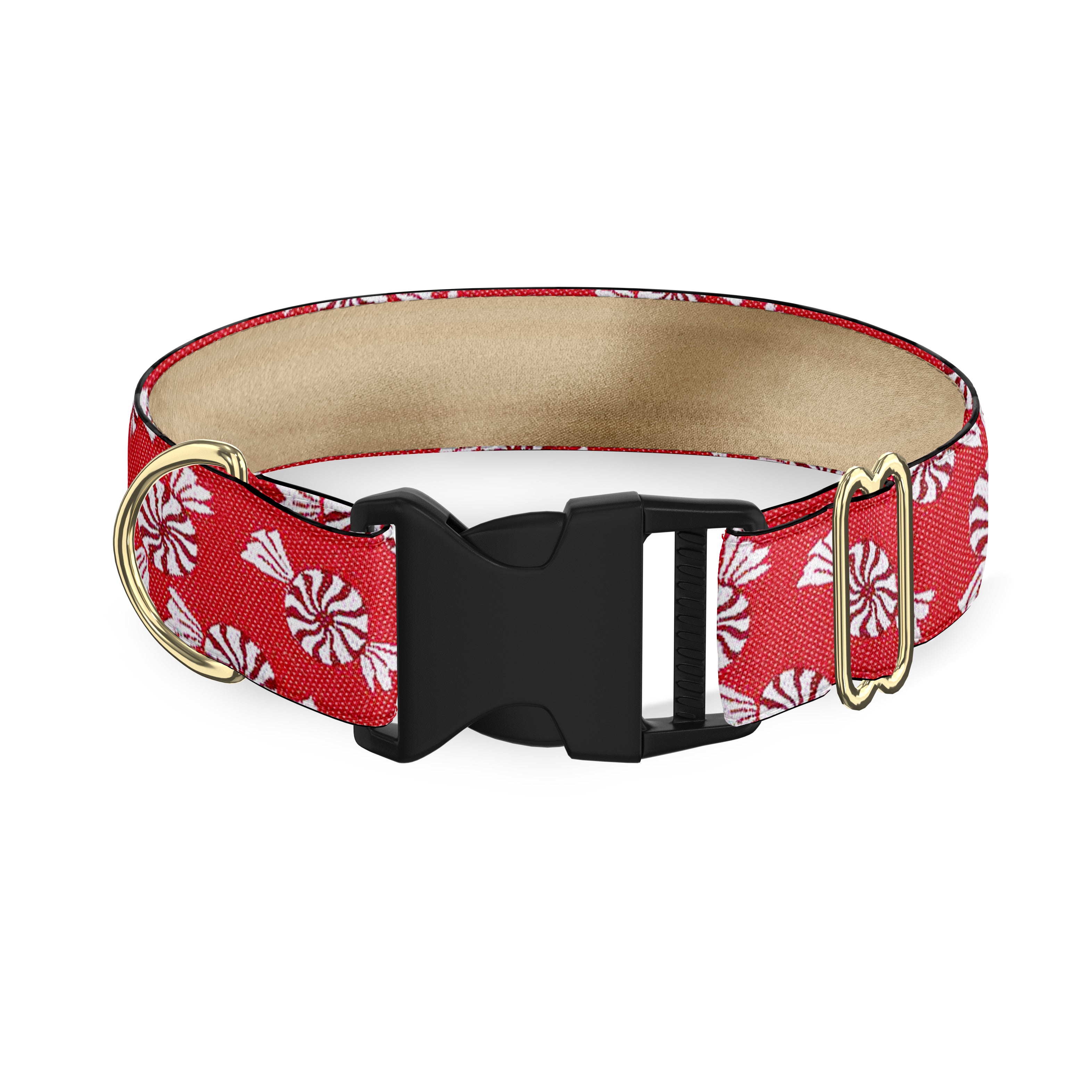 Merry Mint Red 1 Inch Dog Collar