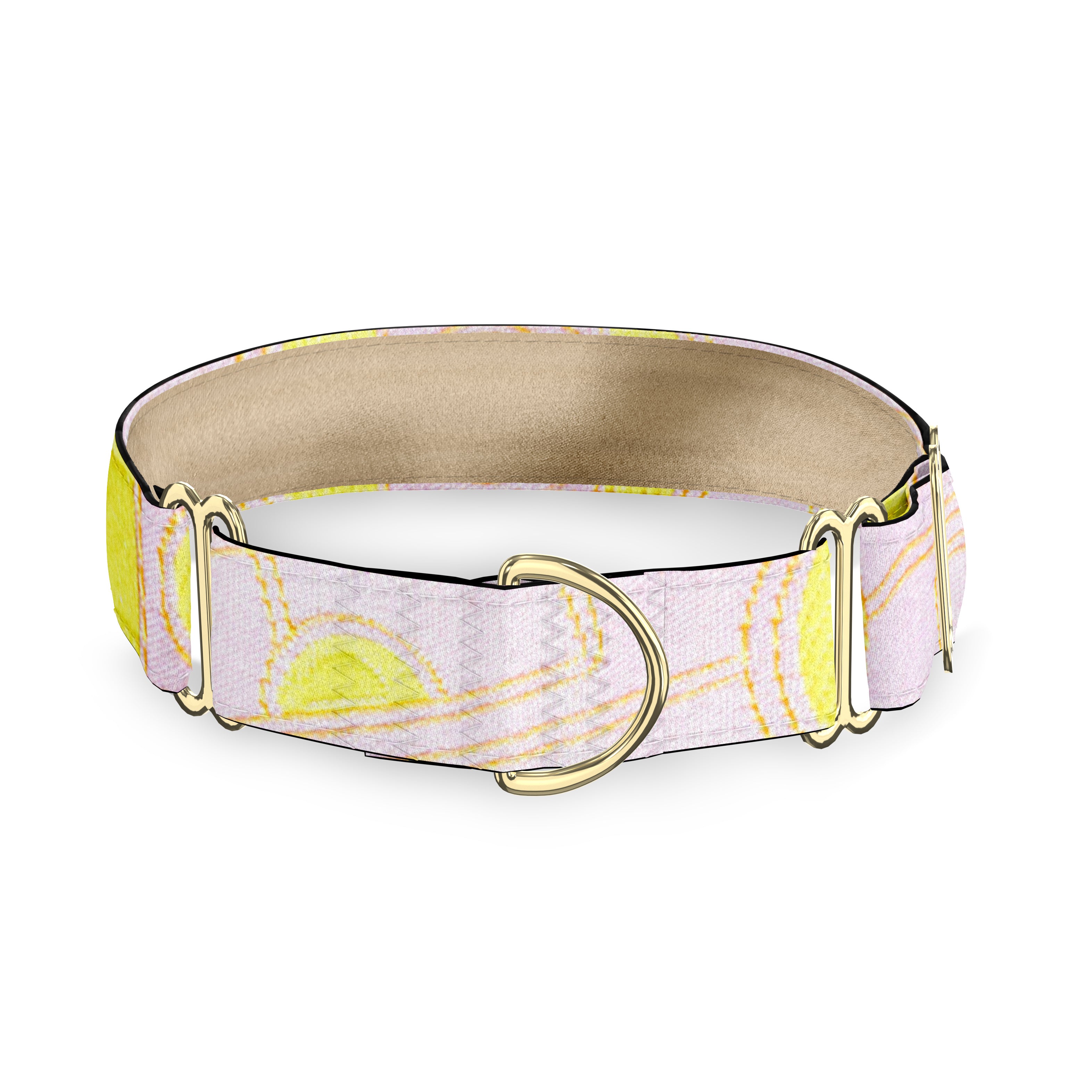 Mod Squad Pink and Yellow Dog Collar