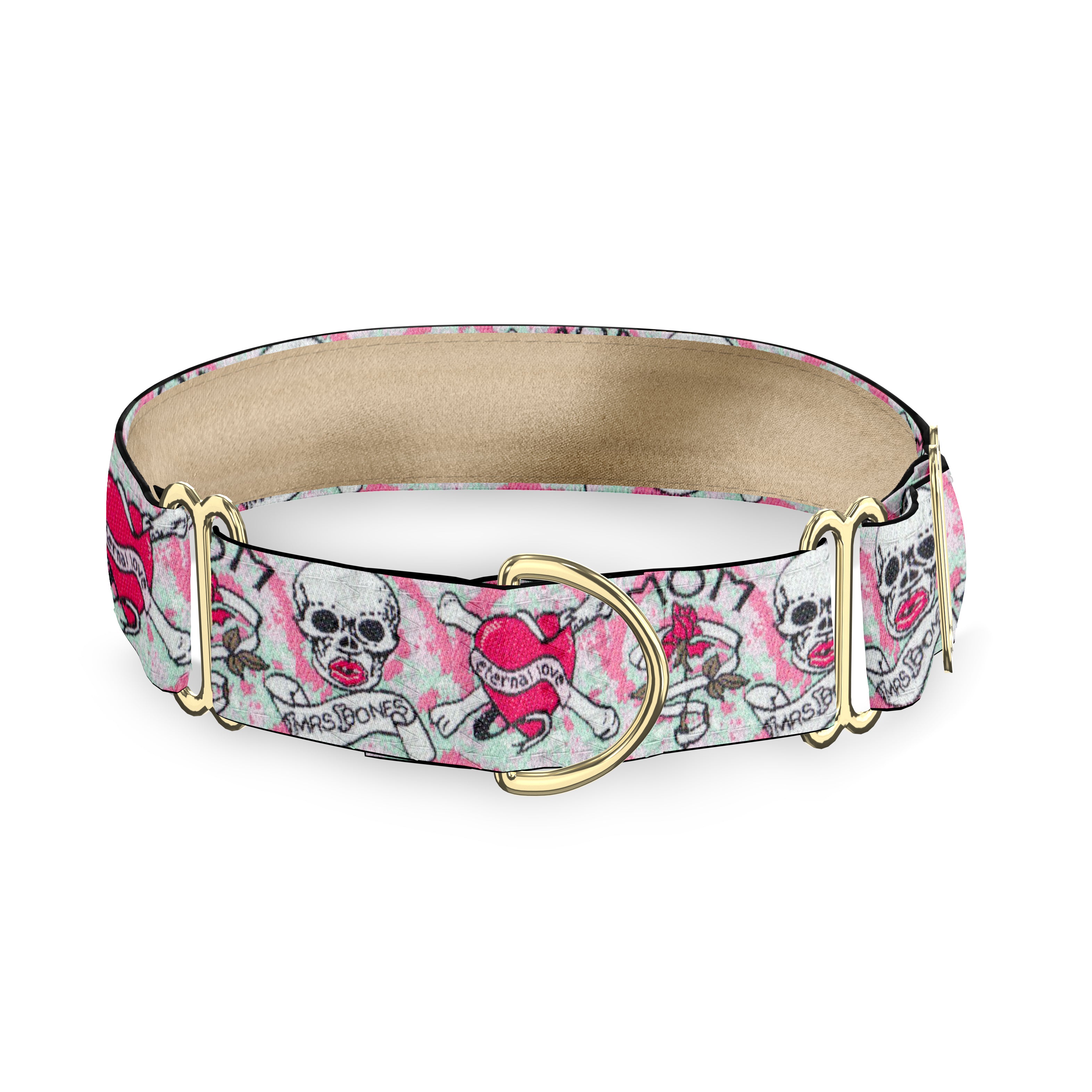 Skully Pink Dog Collar