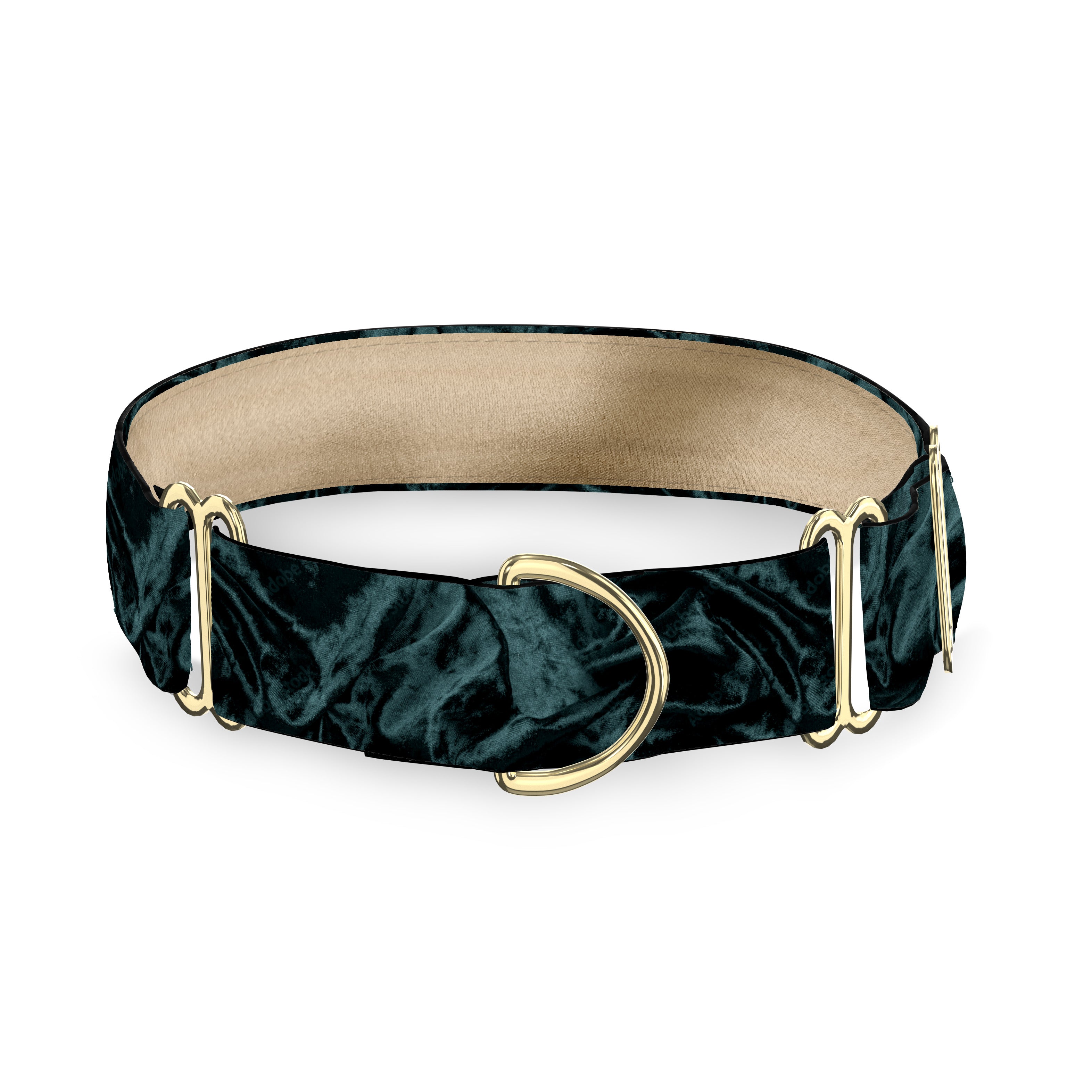 Teal Crushed Velvet Dog Collar