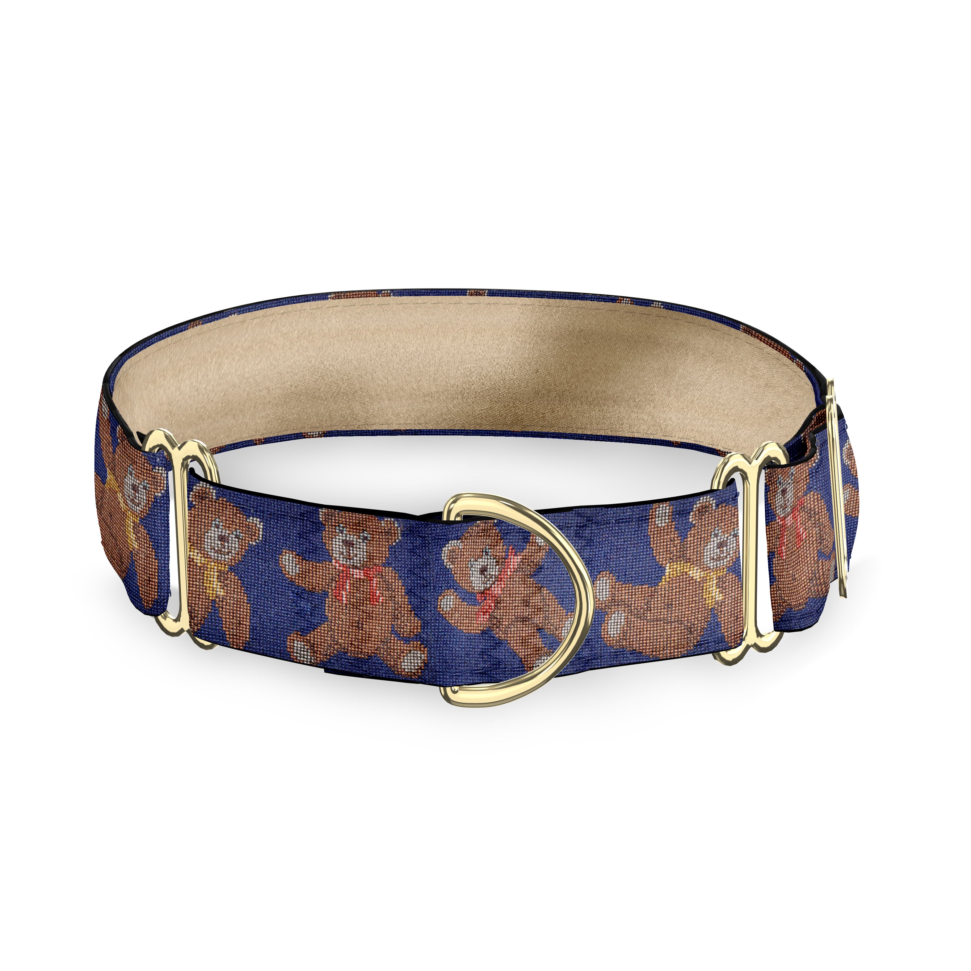 Teddy Bears Navy 2 Inch Dog Collar