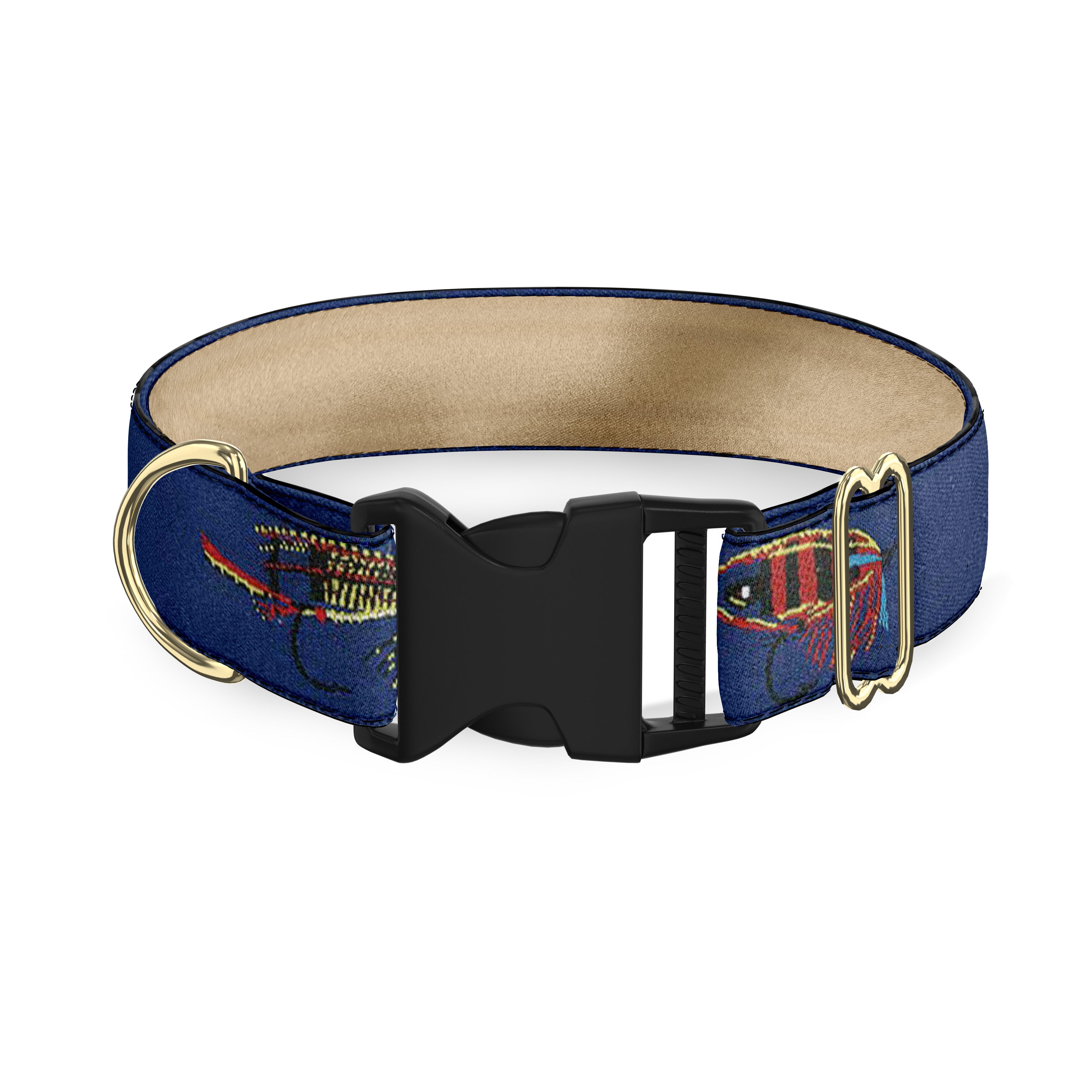 Blueflies 1" Dog Collar