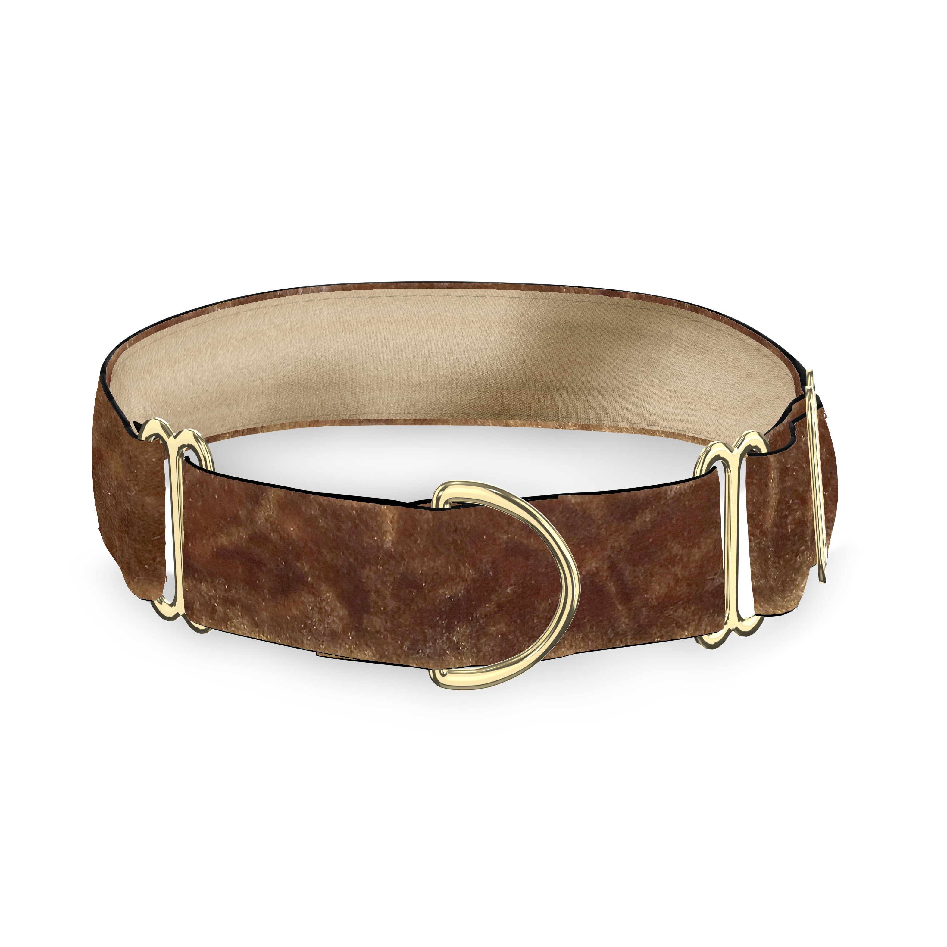 Camel Crushed Velvet Dog Collar