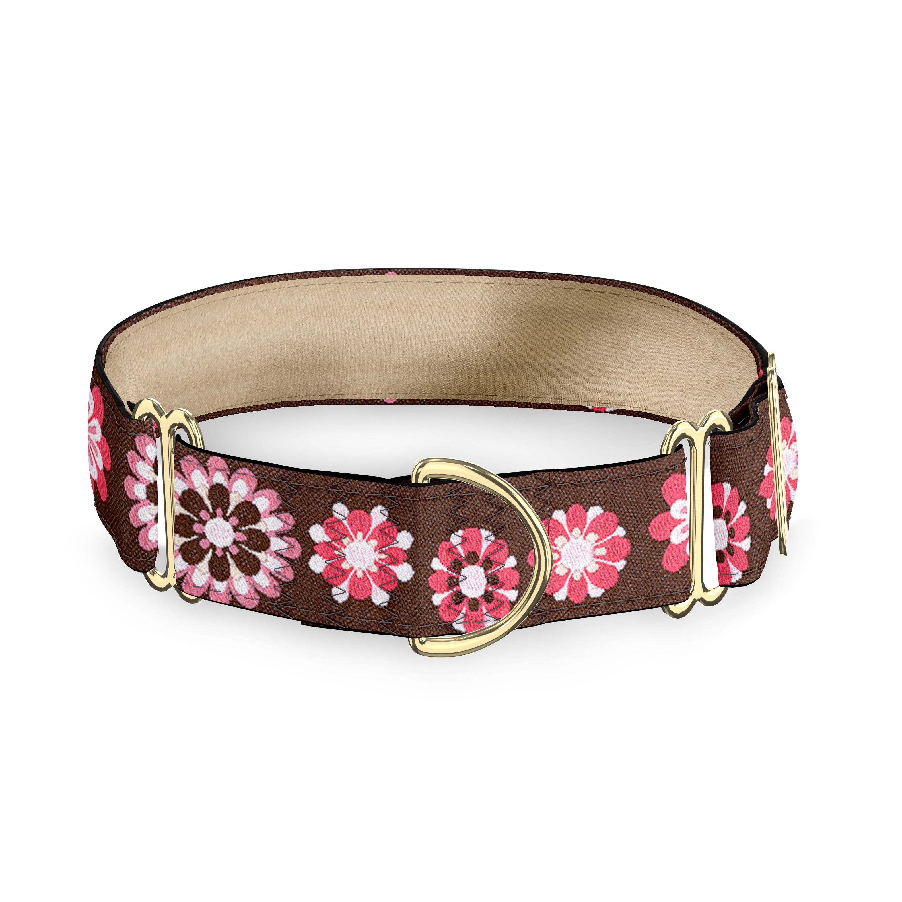 Carnaby Pink and Brown Dog Collar