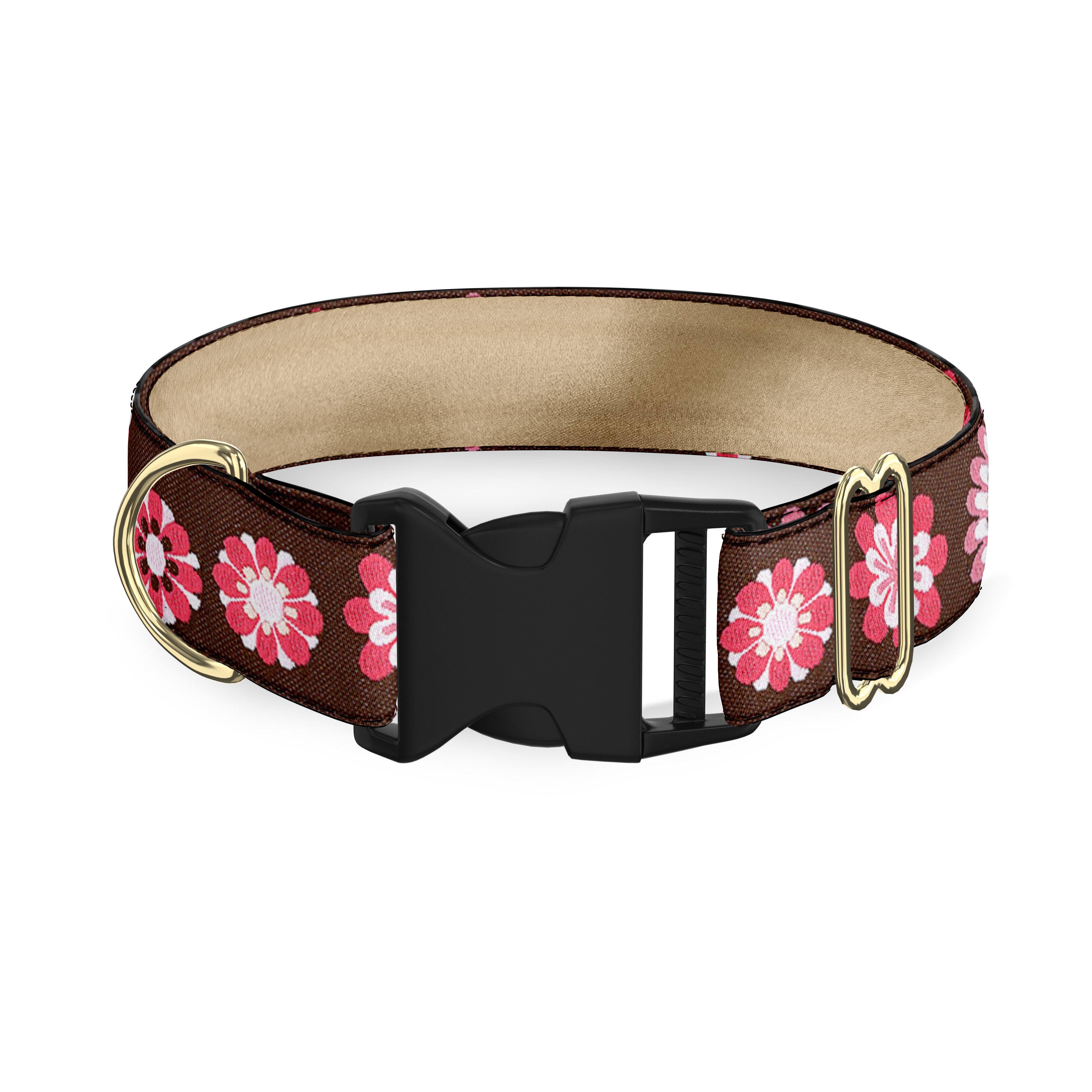 Carnaby Pink and Brown Dog Collar