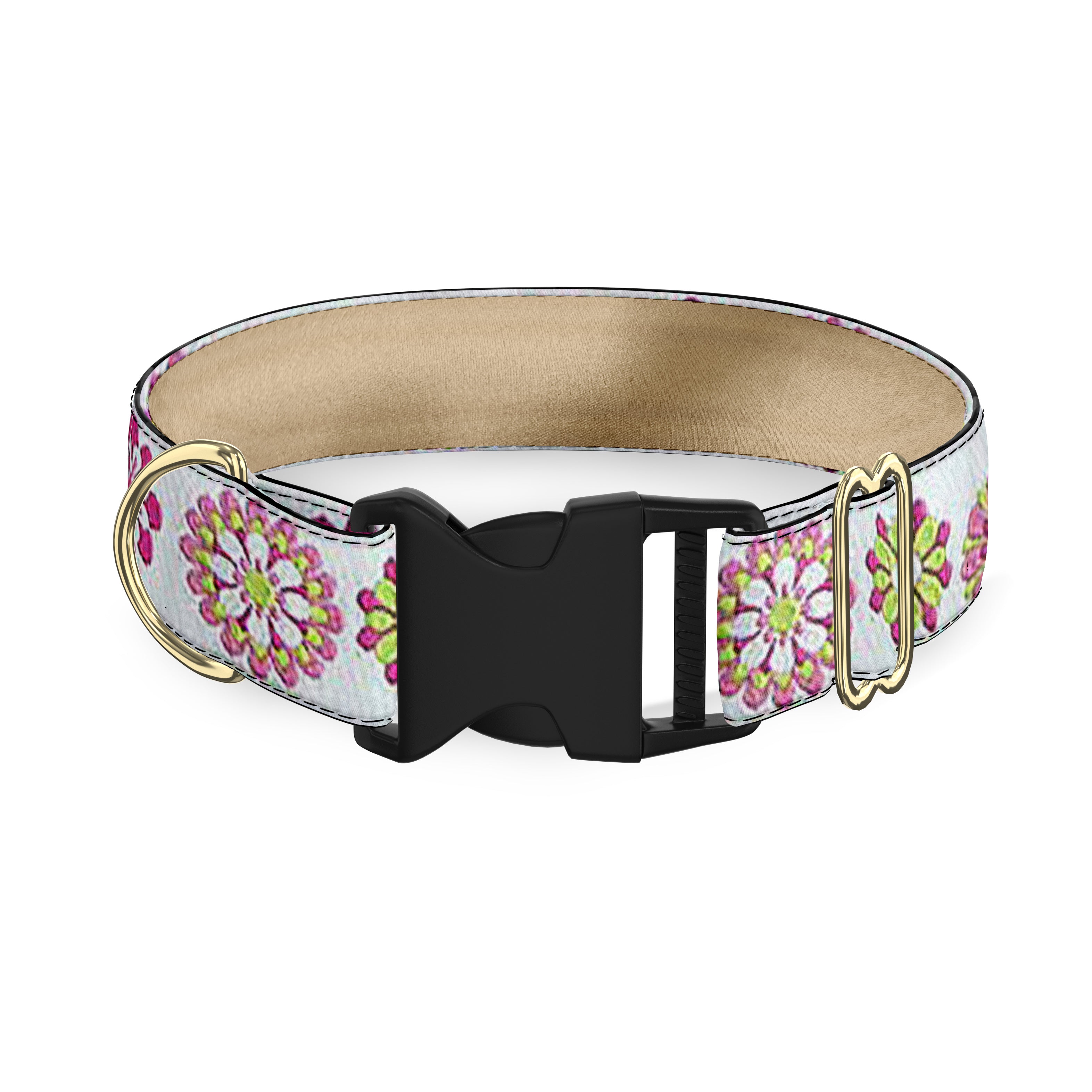 Carnaby Hot Pink, White and Lime Green Dog Collar