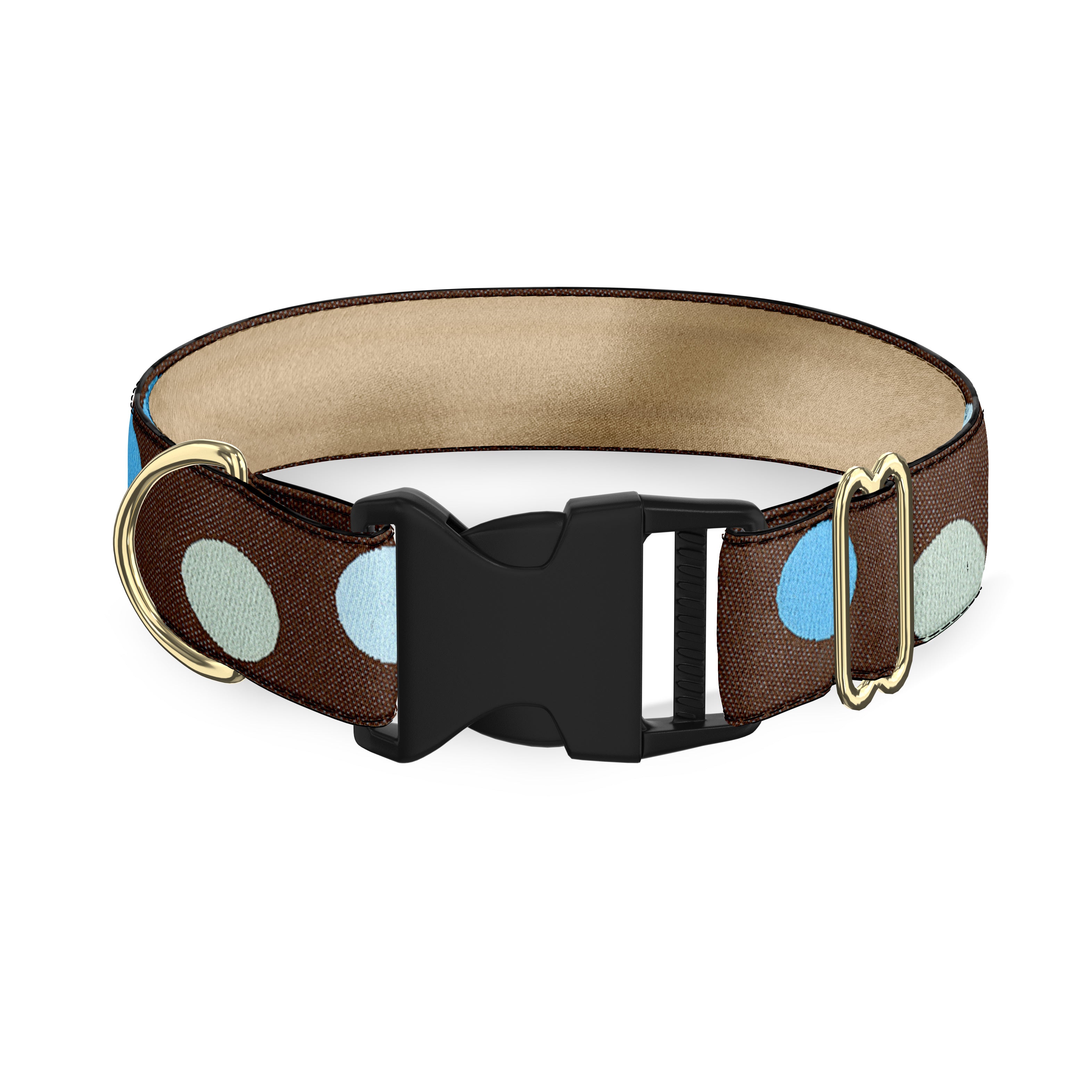 Hippodrome Brown and Blue Dog Collar