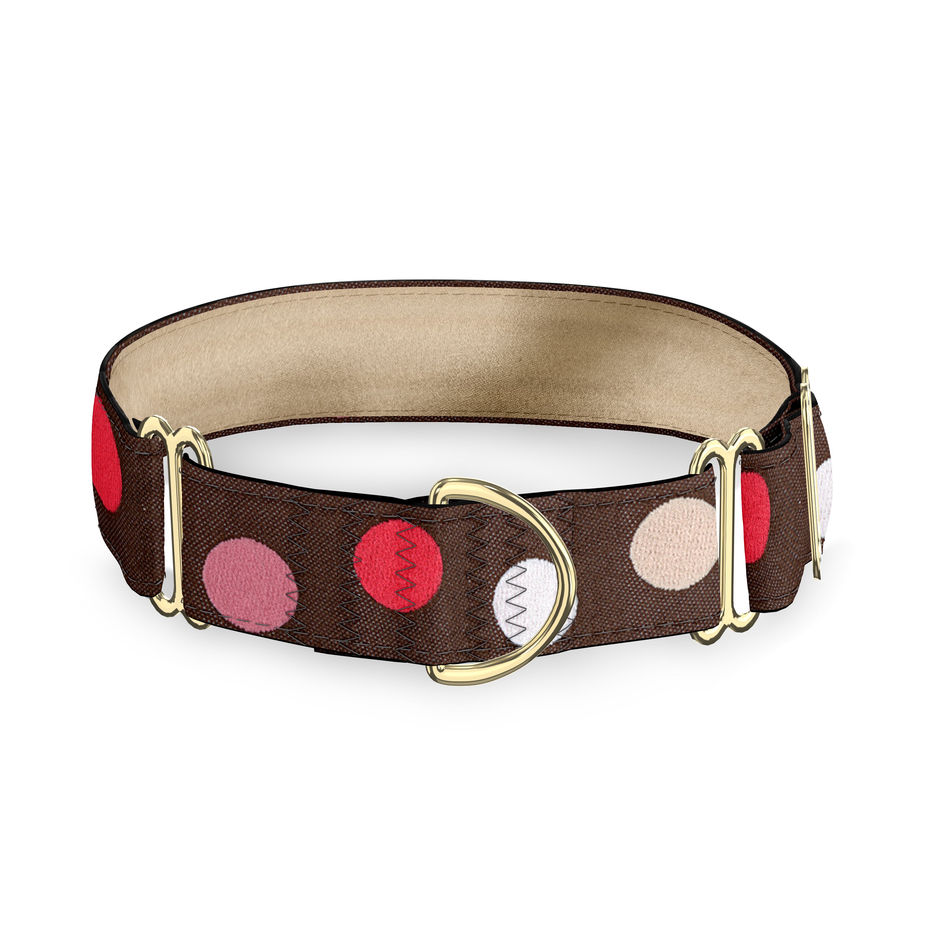 Hippodrome Brown and Pink Dog Collar